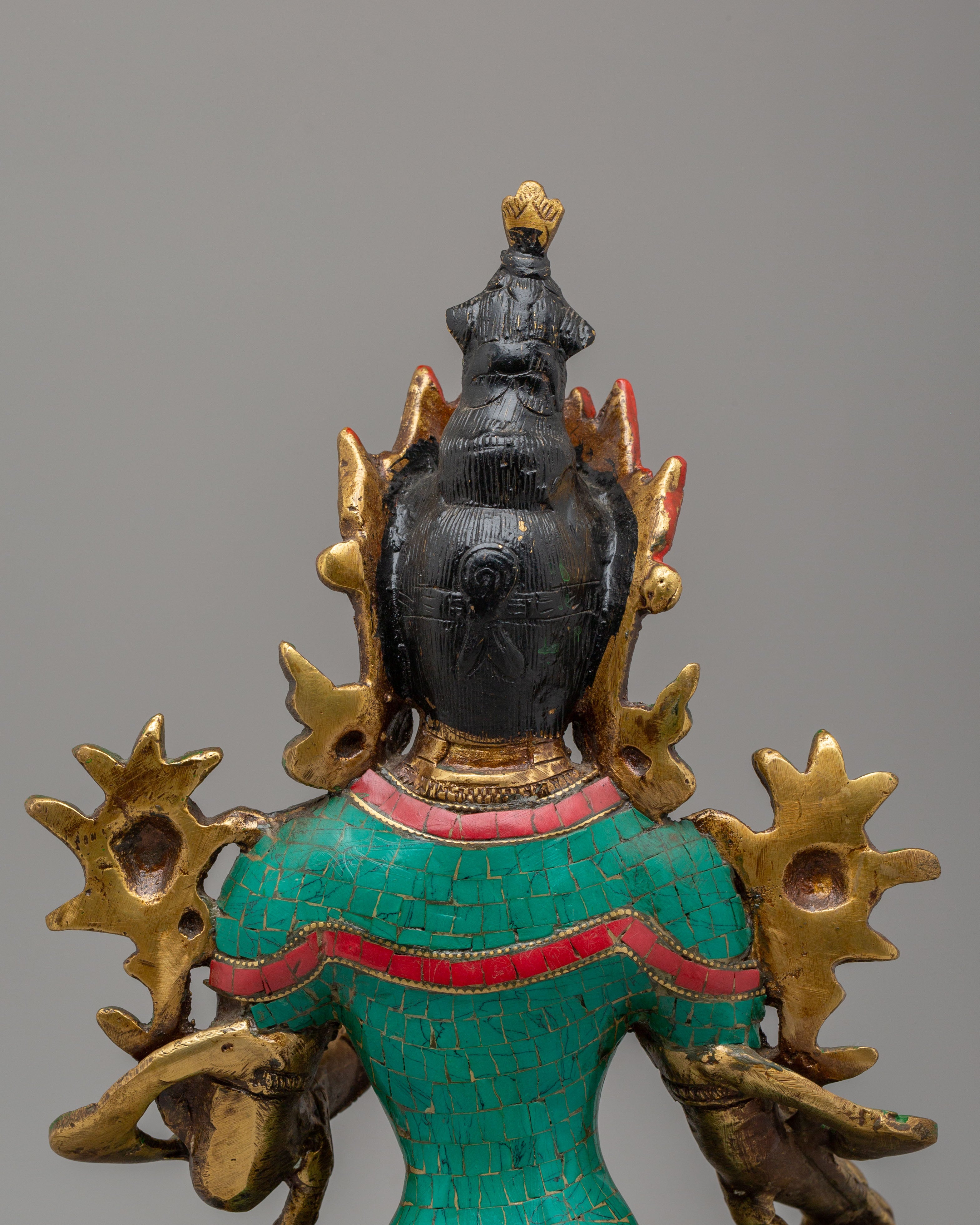 Ceremonial Green Tara Statue | Tibetan Artwork for Rituals