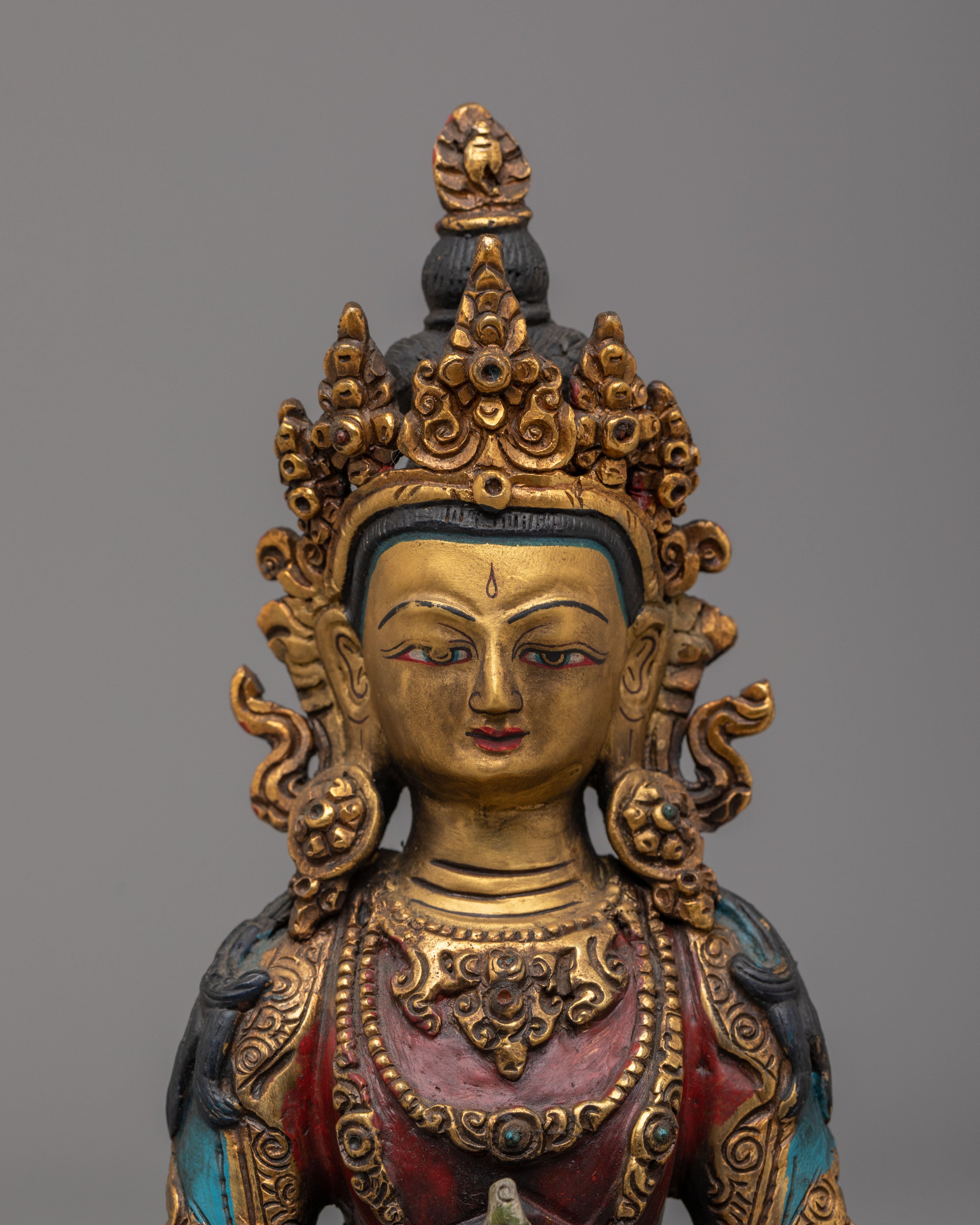 Handmade Amitayus Sculpture | Tibetan Deity of Longevity