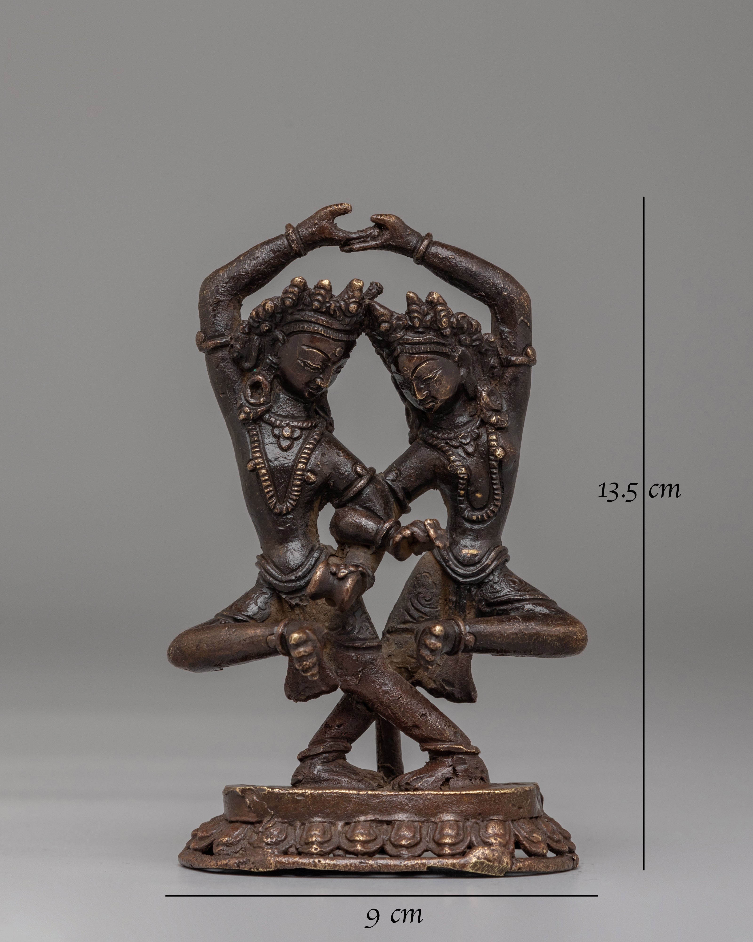 Shiva and Parvati Divine Deity Statue | Oxidized Copper Divine Couple