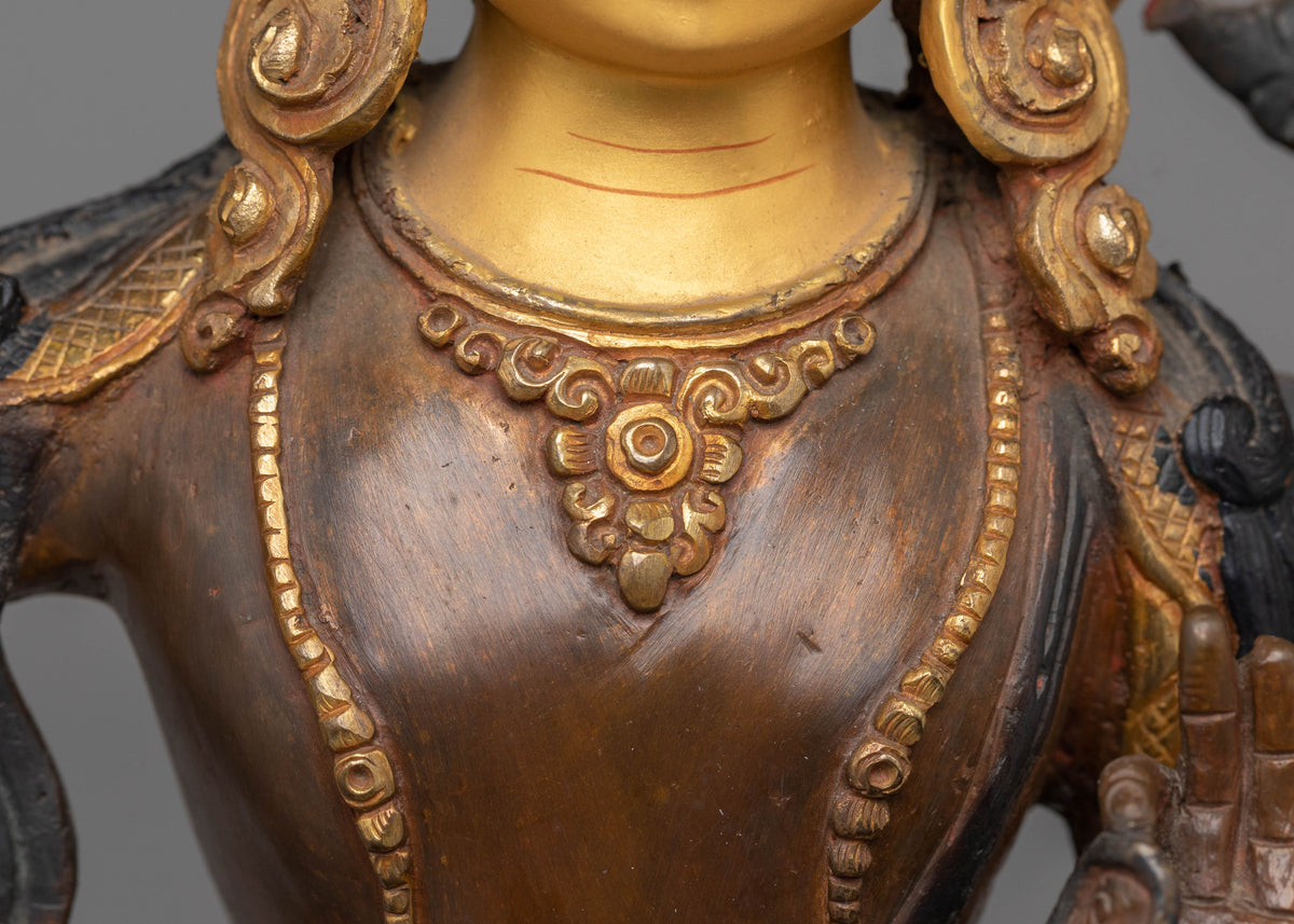 Handcrafted Copper Manjushri Statue | Wisdom Deity