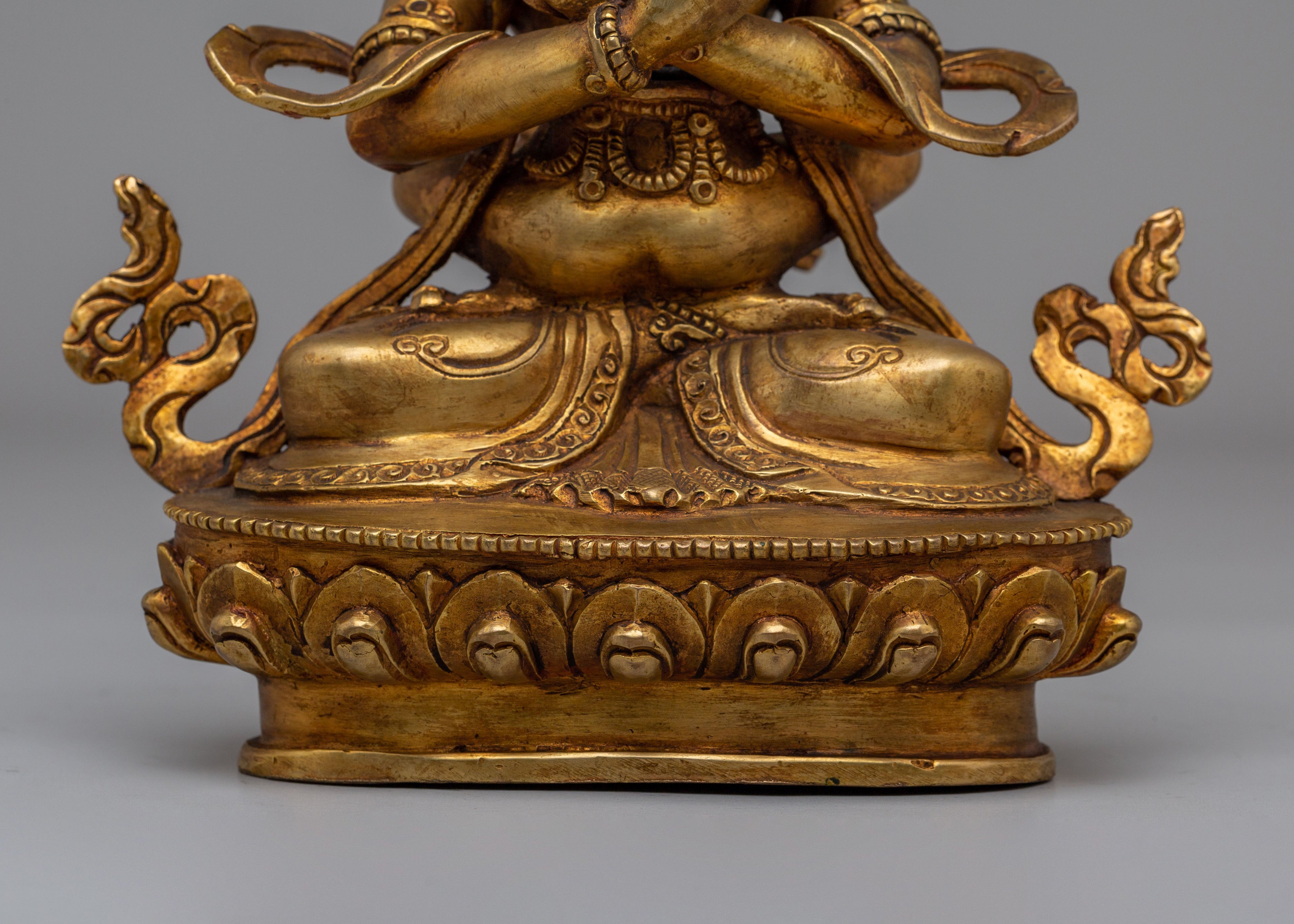 Buddhist Vajradhara with Consort Statue | Gold Plated Buddhist Sculpture