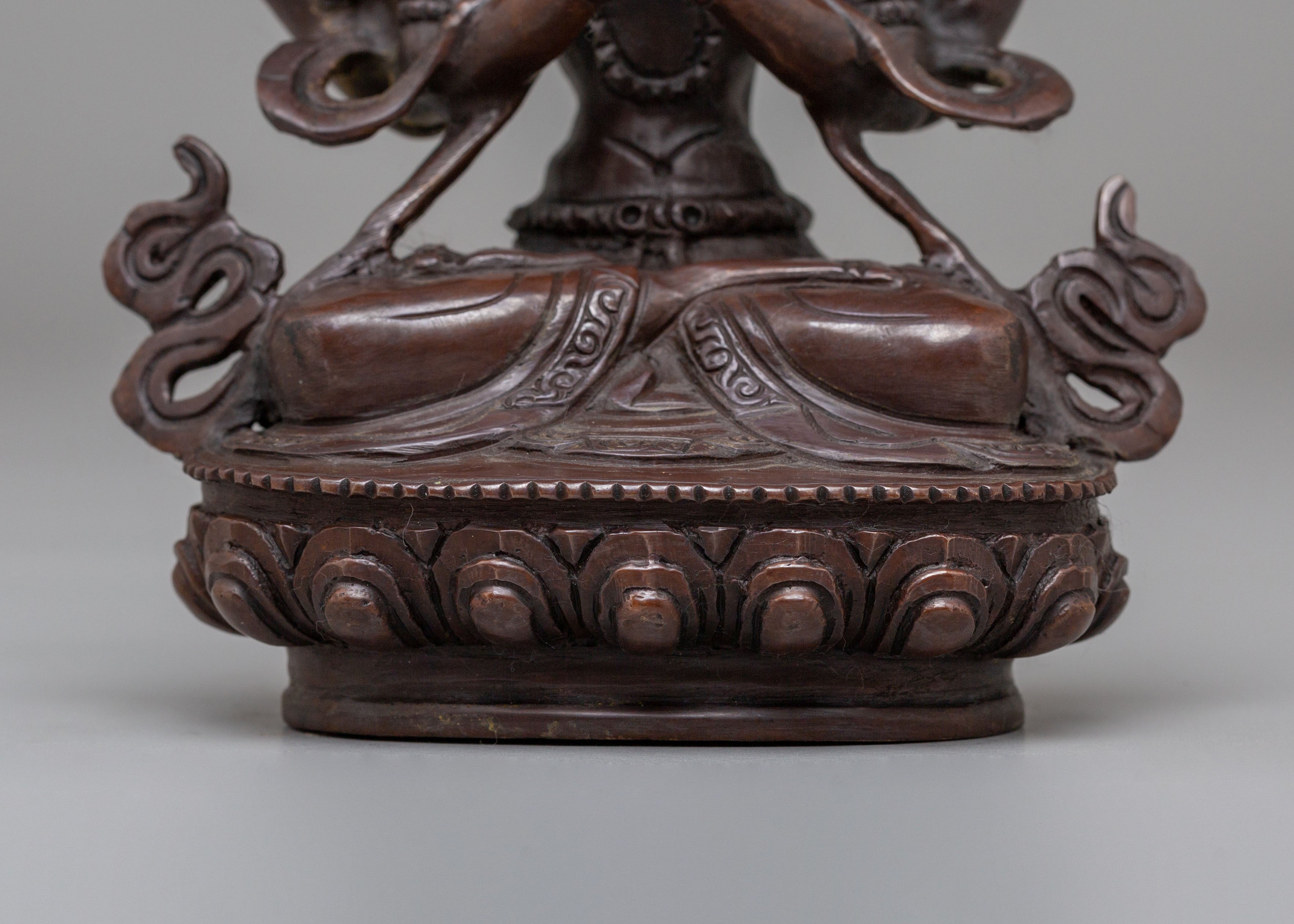 Handmade Chenrezig Altar Statue | Oxidized Copper Avalokiteshvara Sculpture