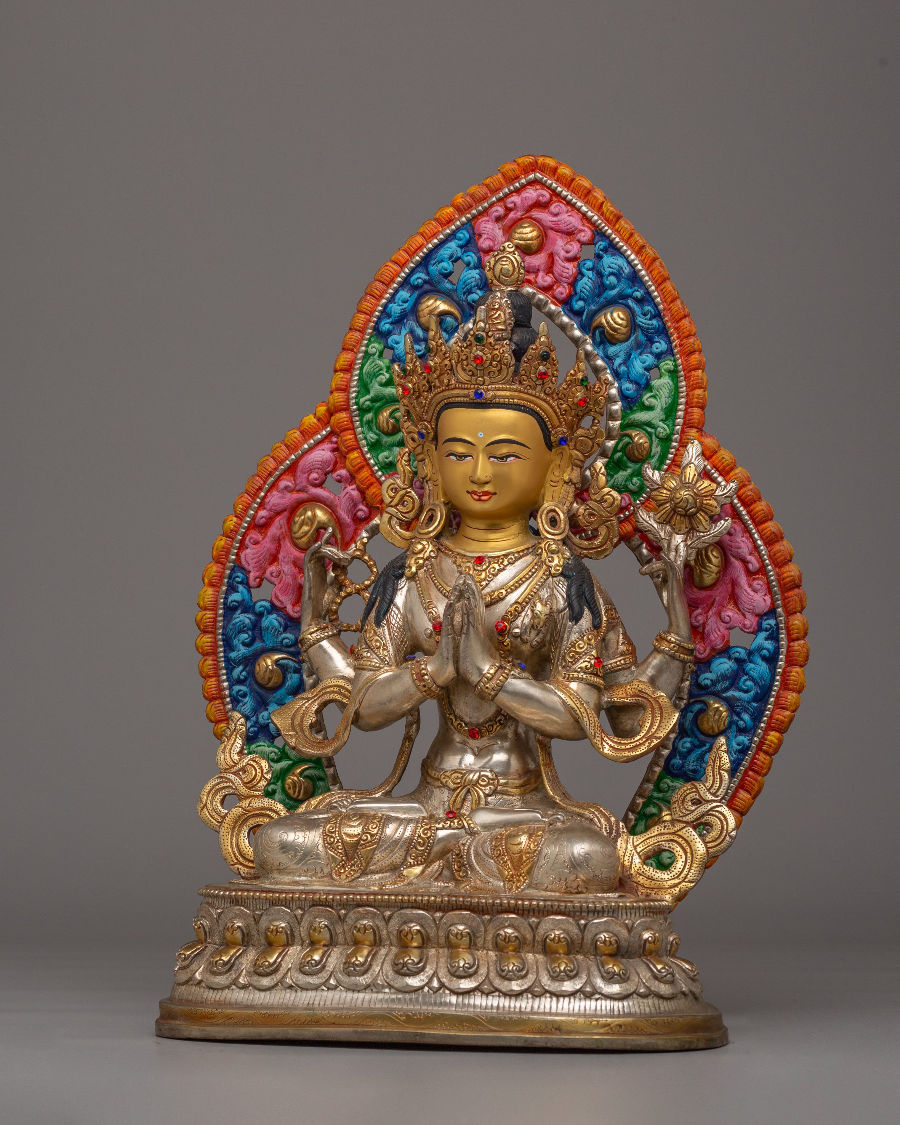 Spiritual Bodhisattva Chenrezig Statue | Tibetan Avalokiteshvara Figurine