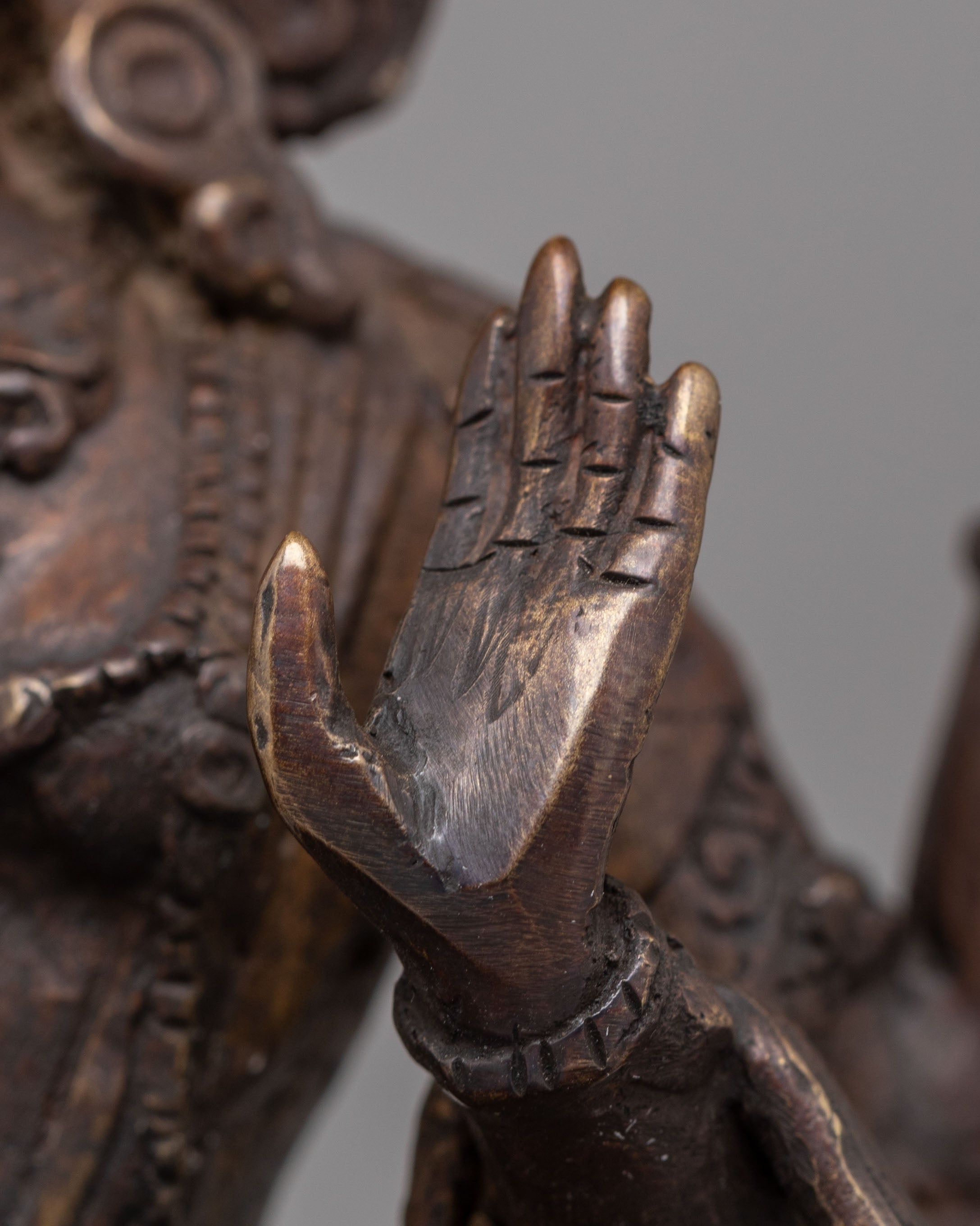 Spiritual Laxmi Goddess Statue | Sacred Copper Statue