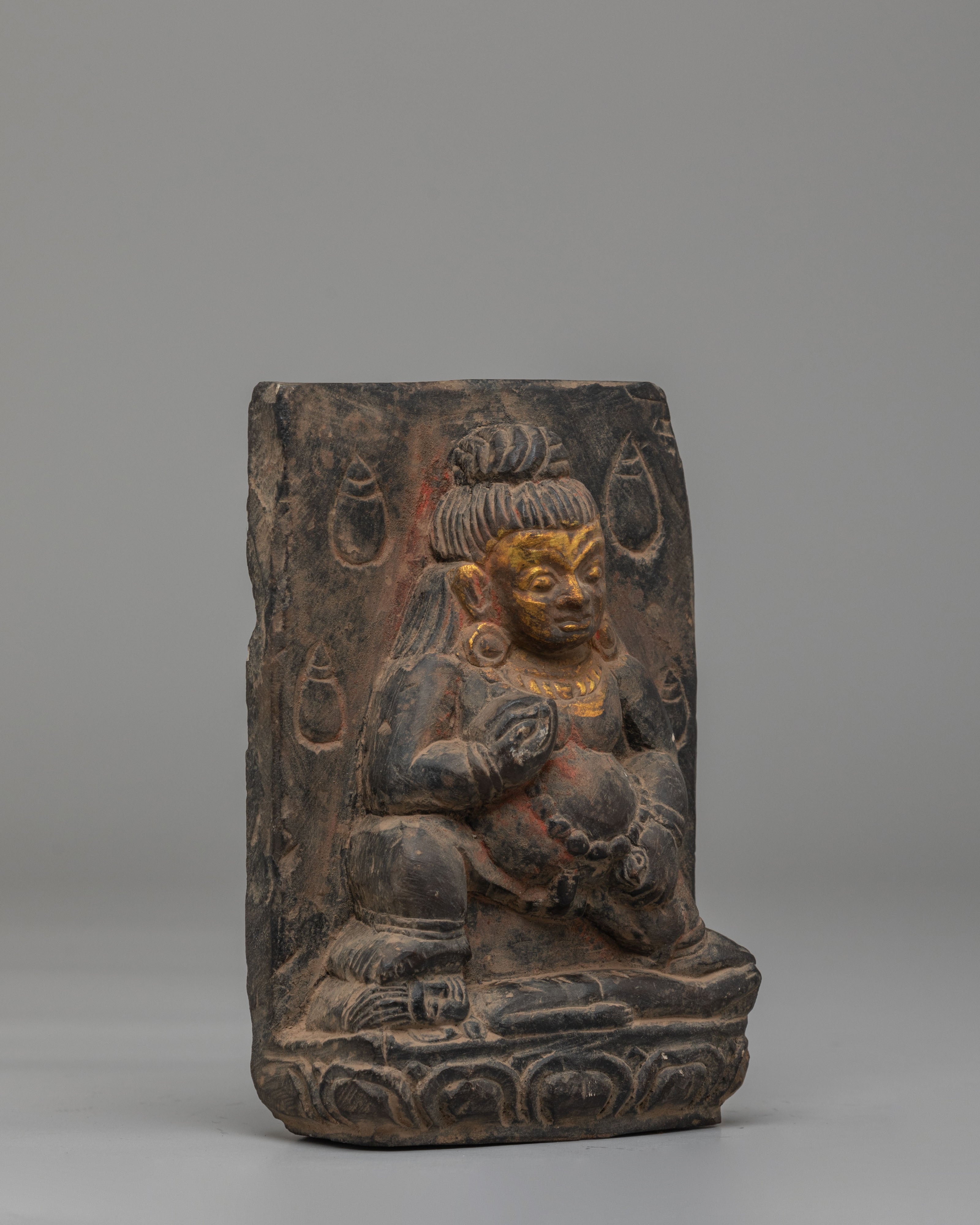 Vajrayana Black Dzambhala Altar Statue | Altar Decor for Prosperity
