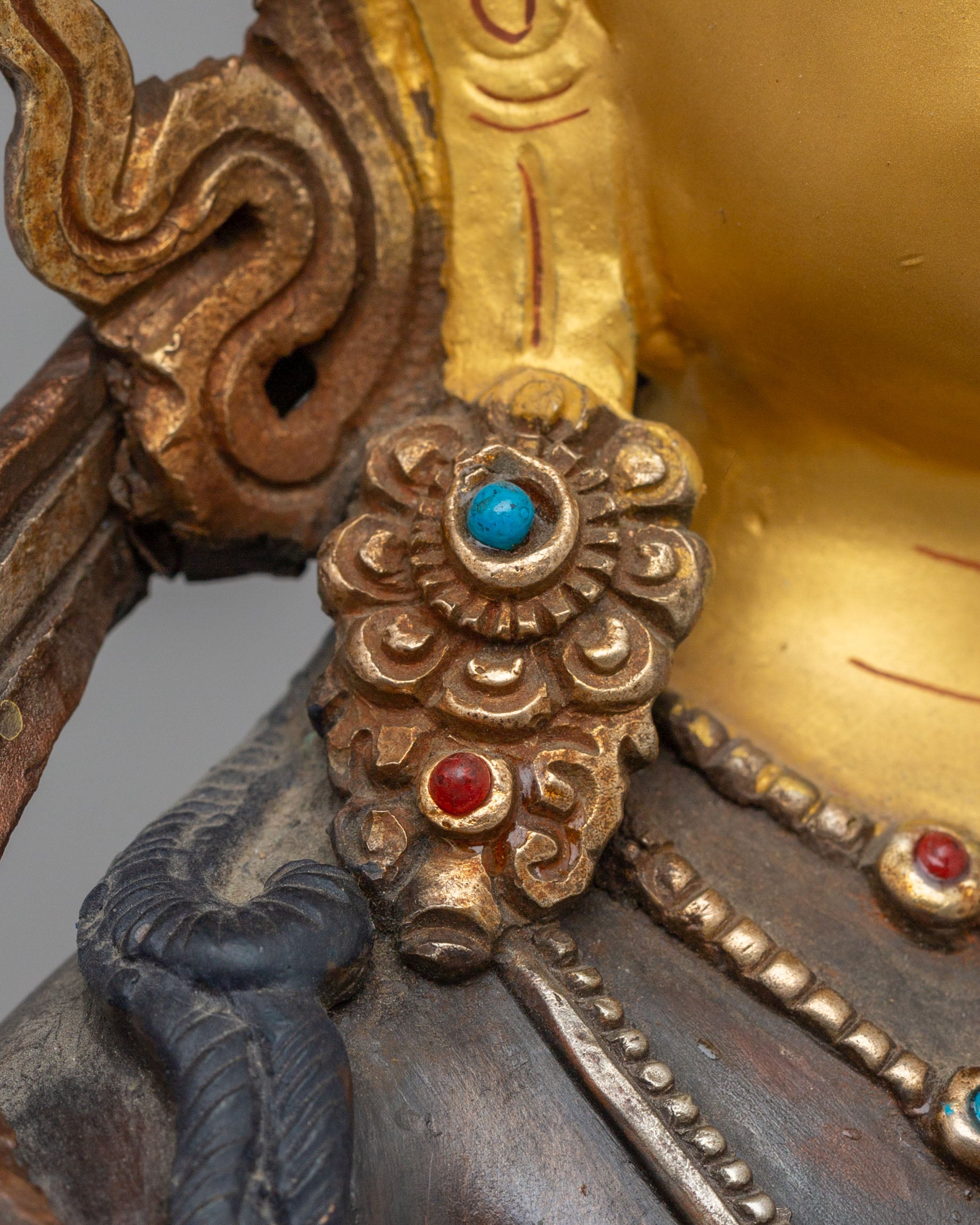 Tibetan Manjushri Wisdom Deity Statue | Sacred Sculpture for Meditation and Decor