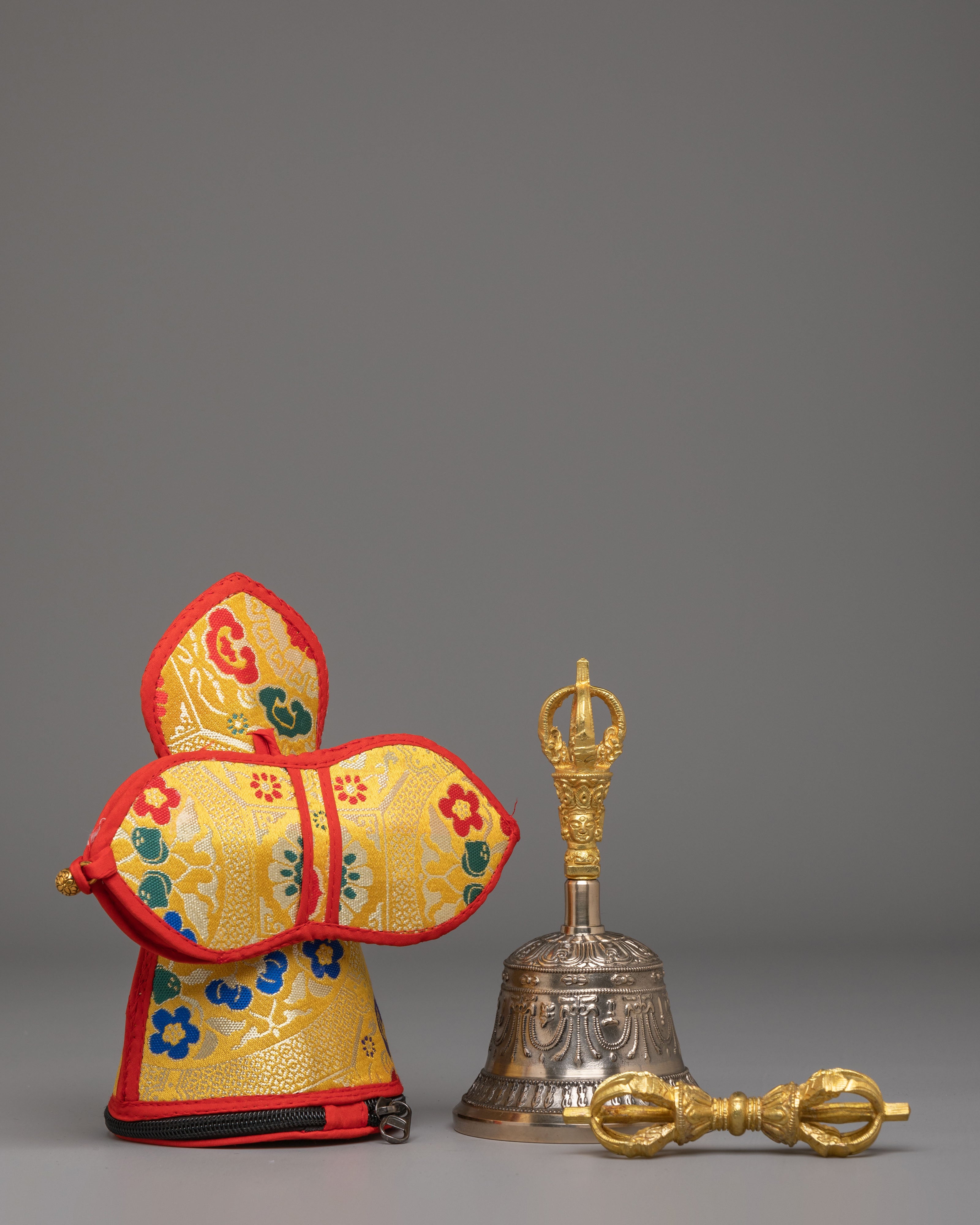 Traditional Tibetan Prayer Bell and Vajra Set | Buddhist Meditation Tools