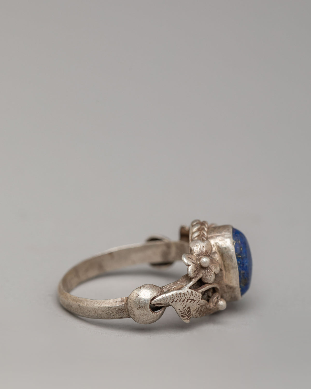 Traditional Tibetan Ring | Silver Ring with Natural Zircon Stone