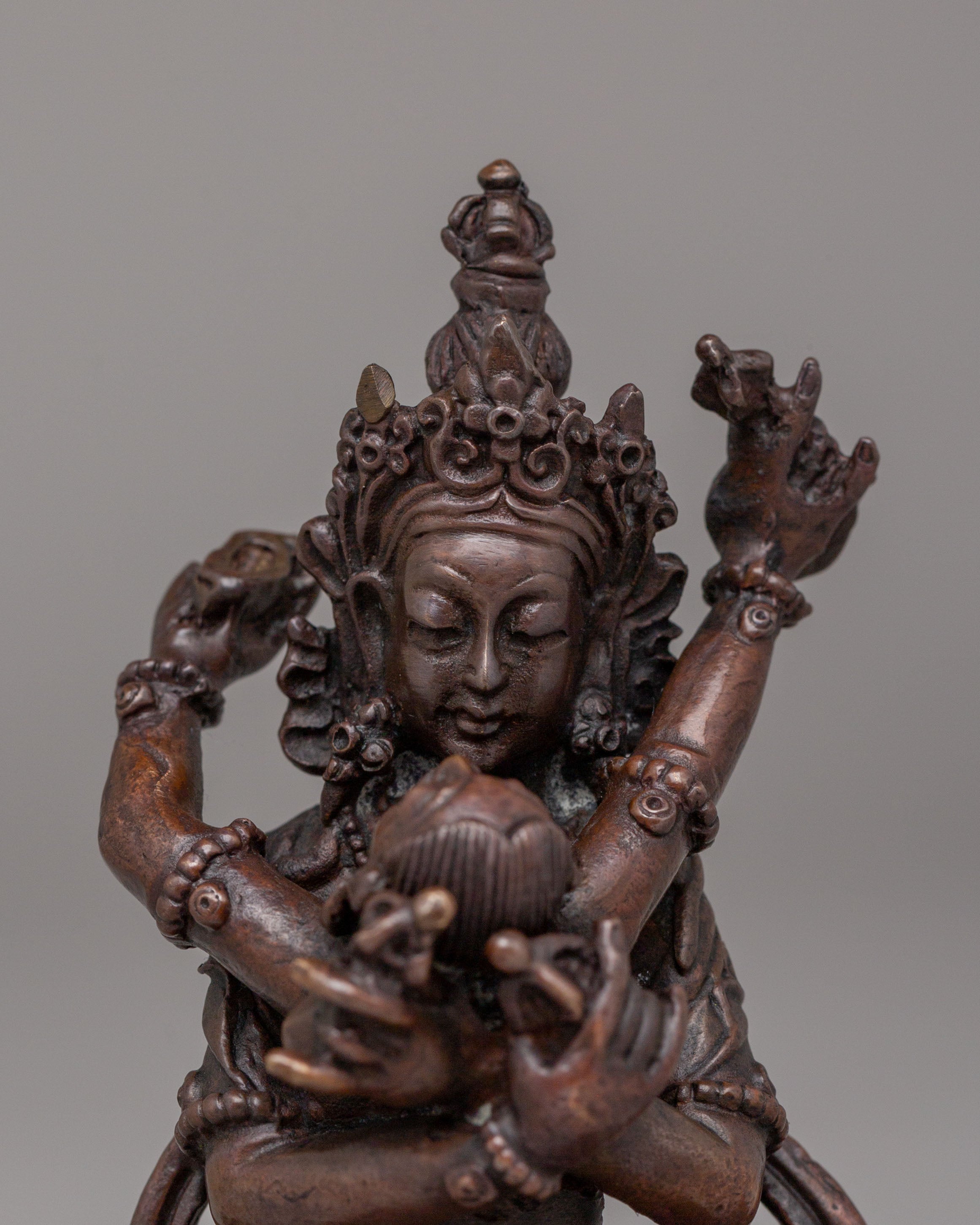 Vajradhara With Consort Sculpture | Vajrayana Deity Sculpture