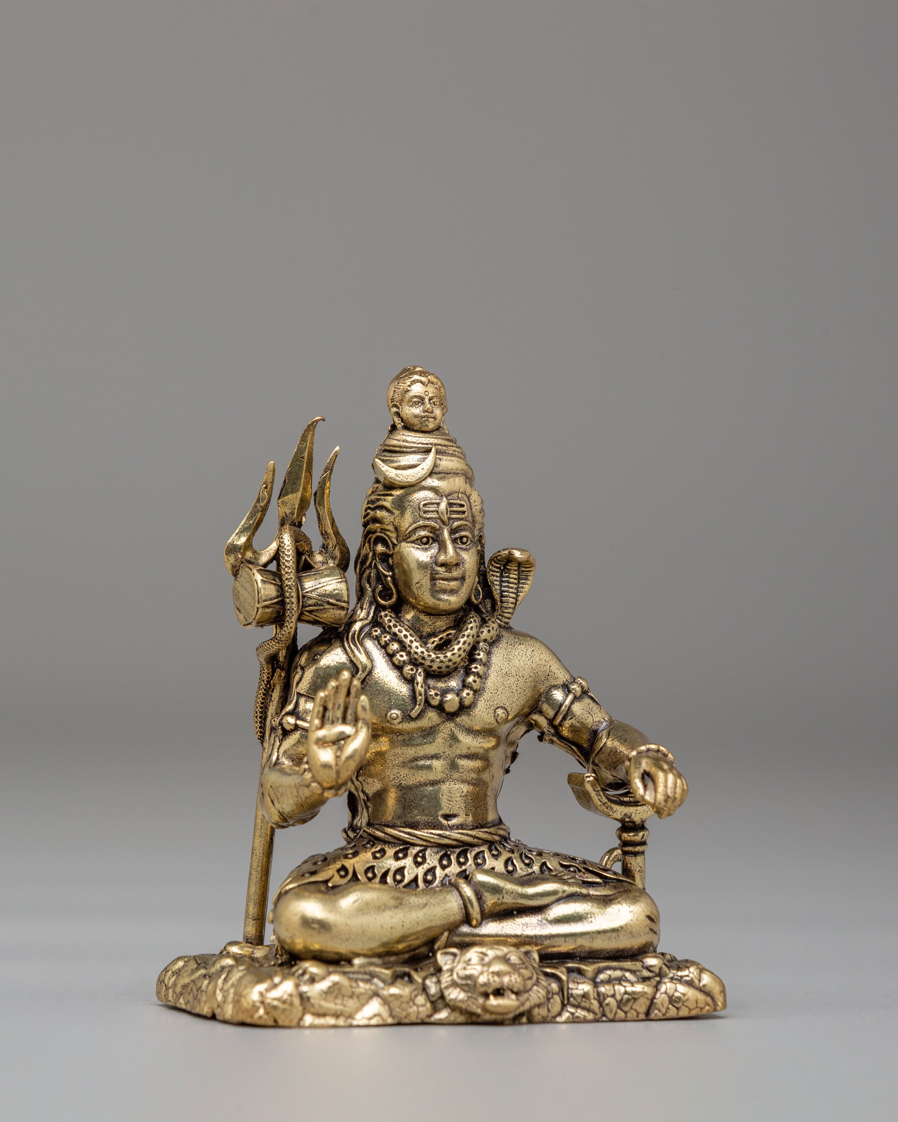Handcrafted Lord Shiva With Trishul Statue | Hindu God Sculpture