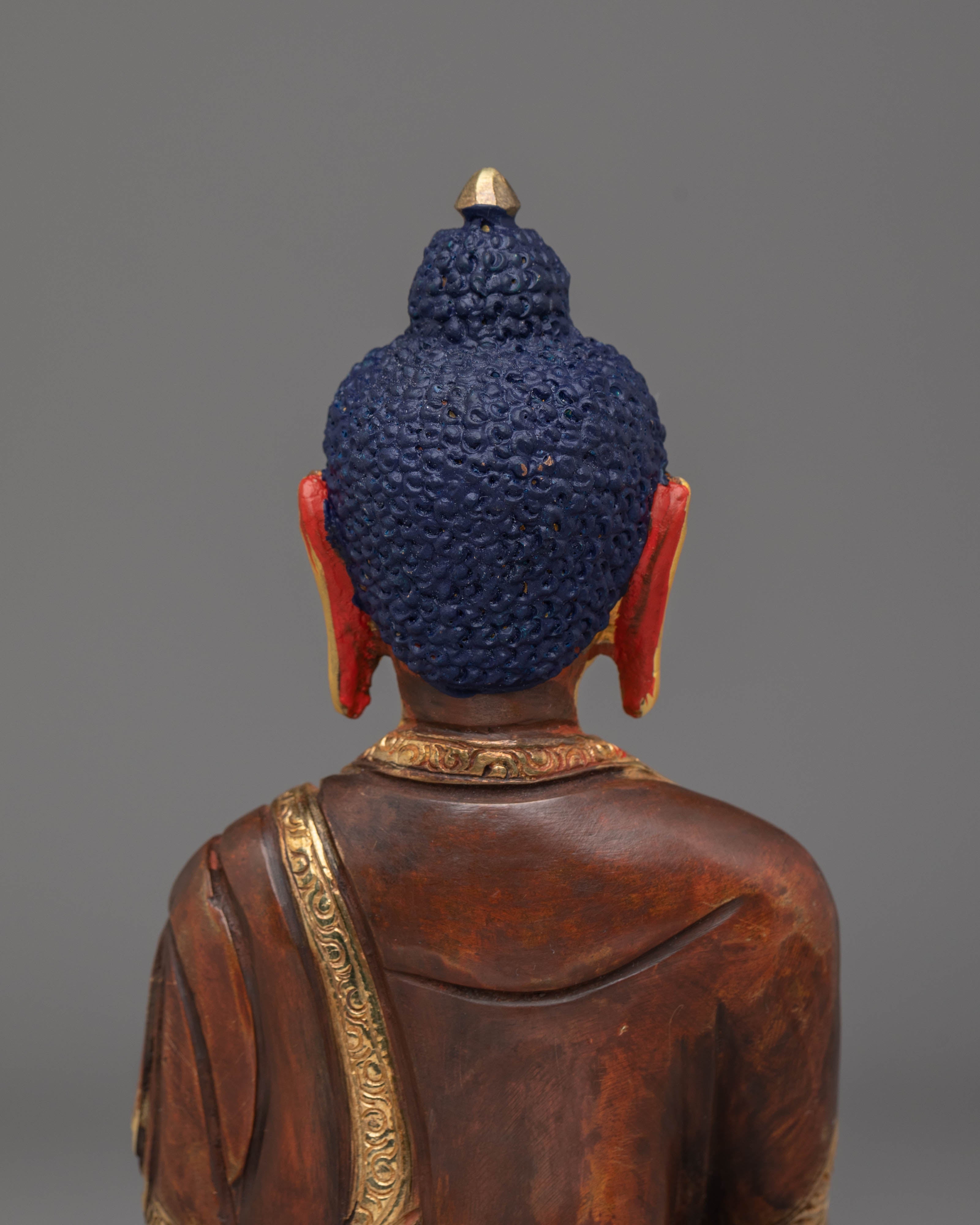 Akshobhya Buddha Statue | 24K Gold Plated Copper Sculpture for Spiritual Decor