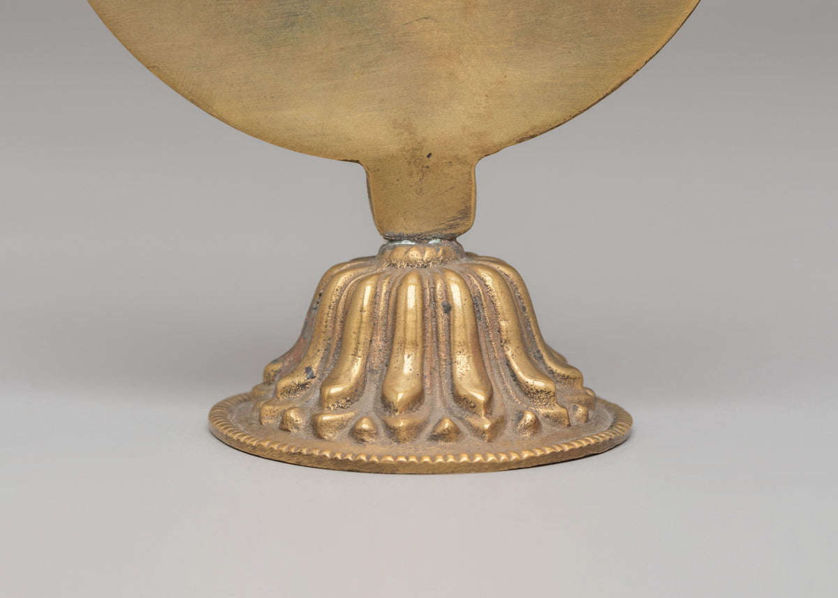 Tibetan Mirror Decor | Brass Buddhist Altar Piece