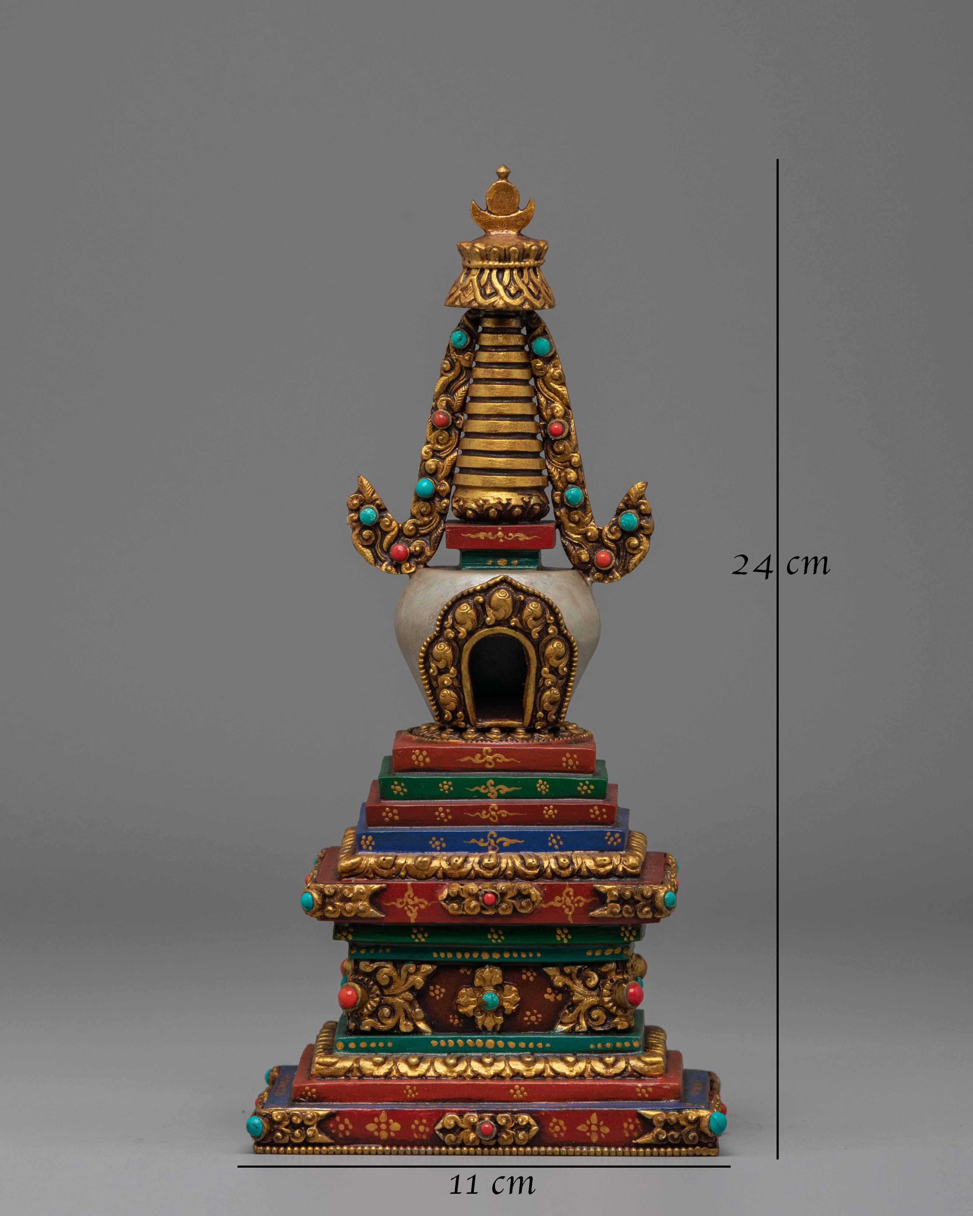Traditional Himalayan Enlightenment Chorten | Buddhist Stupa Sculpture