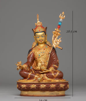 Guru Rinpoche Buddhist Master Statue | 24K Gold Plated Tibetan Art