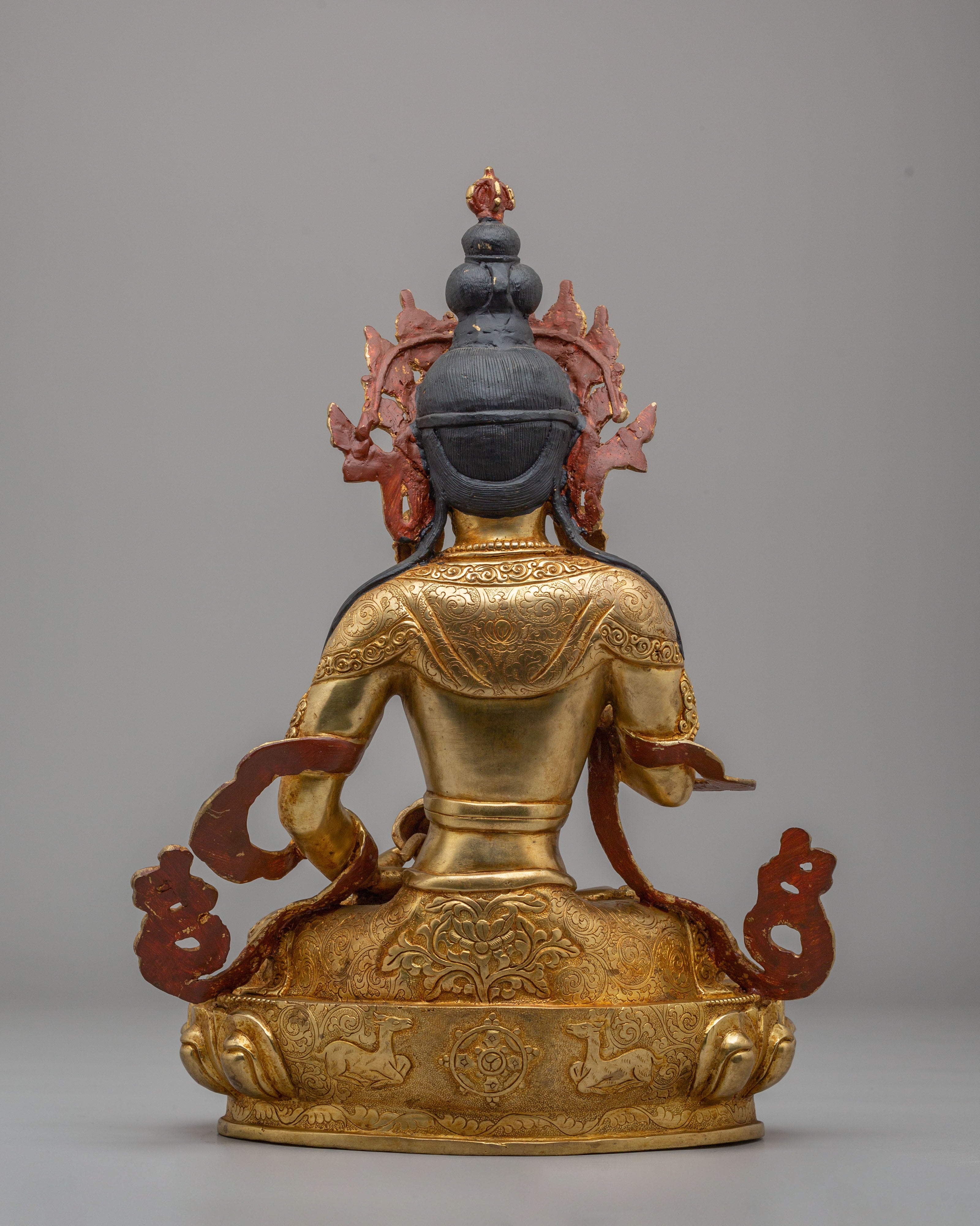 Tibetan Buddhist Vajrasattva Statue | 24K Gold Plated Copper Sculpture