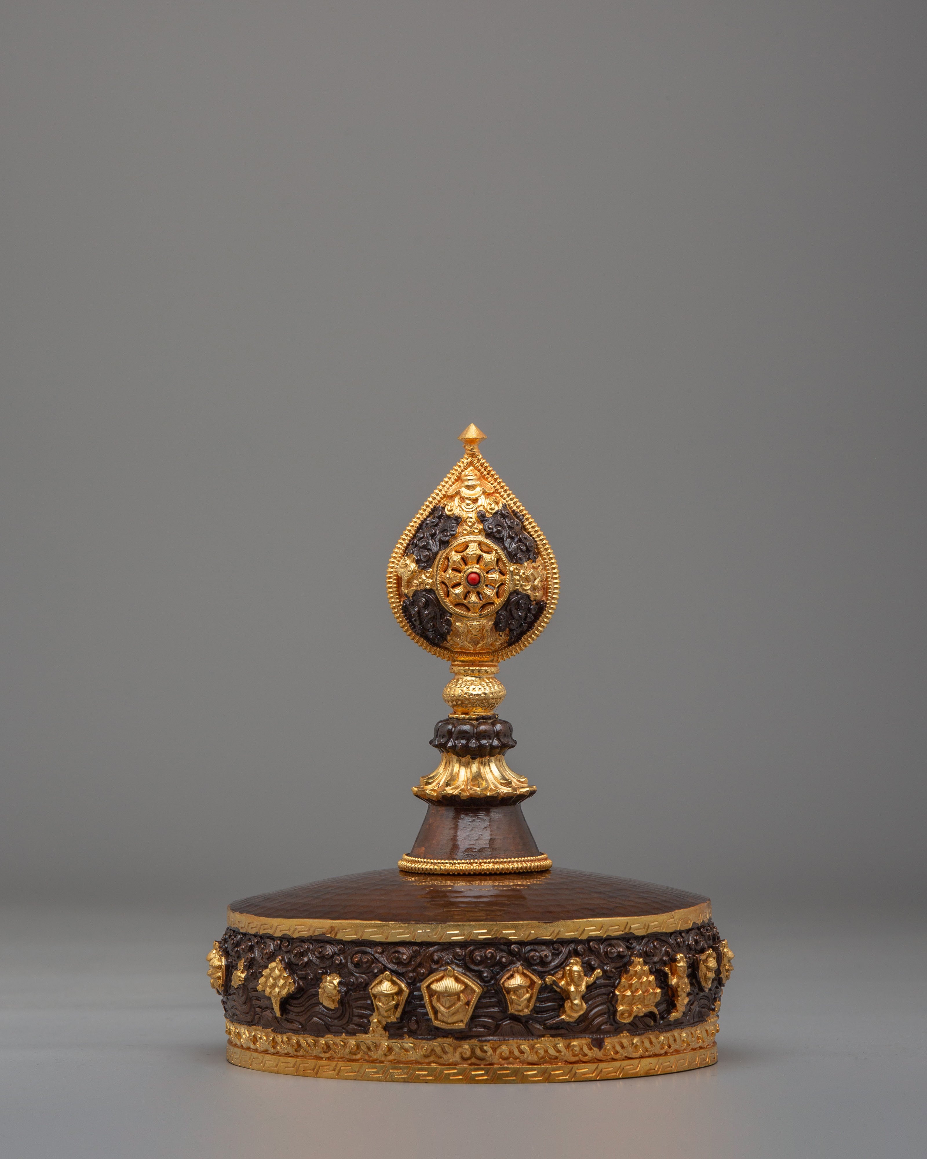 Ceremonial Altar Mandala Offering | Gold Plated Copper Buddhist Ritual Art