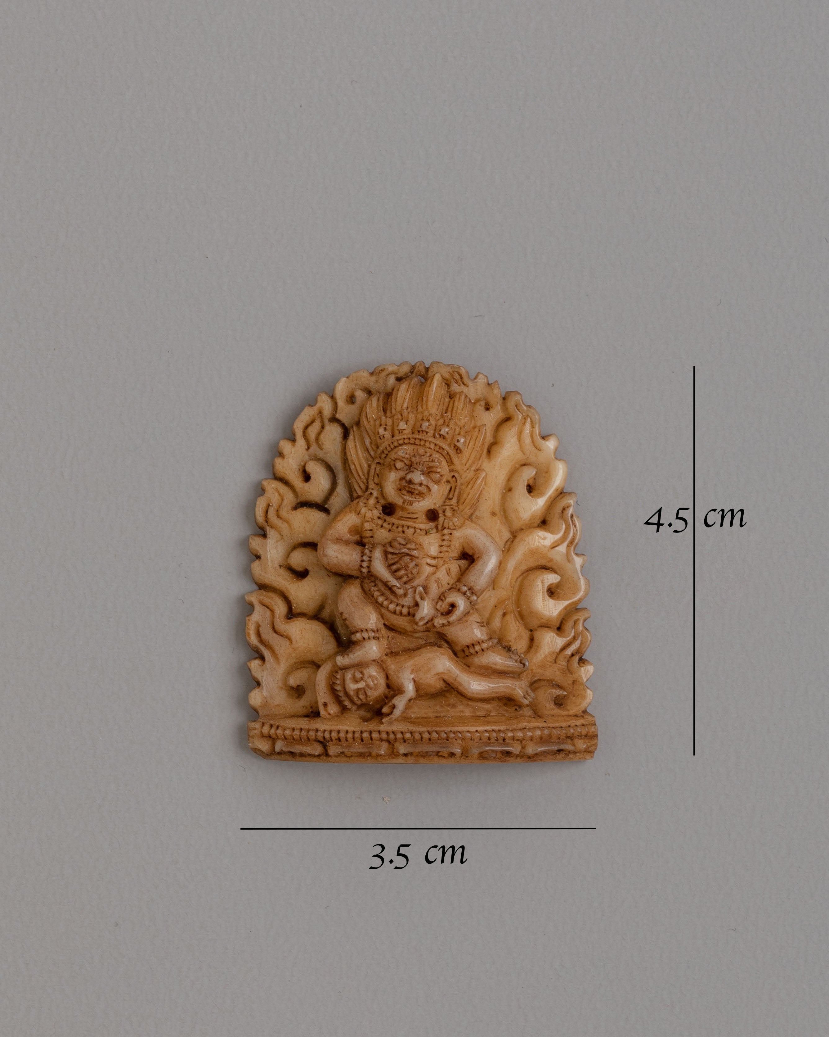 Handcrafted Mahakala Bone Sculpture | Tibetan Protector Deity Figurine