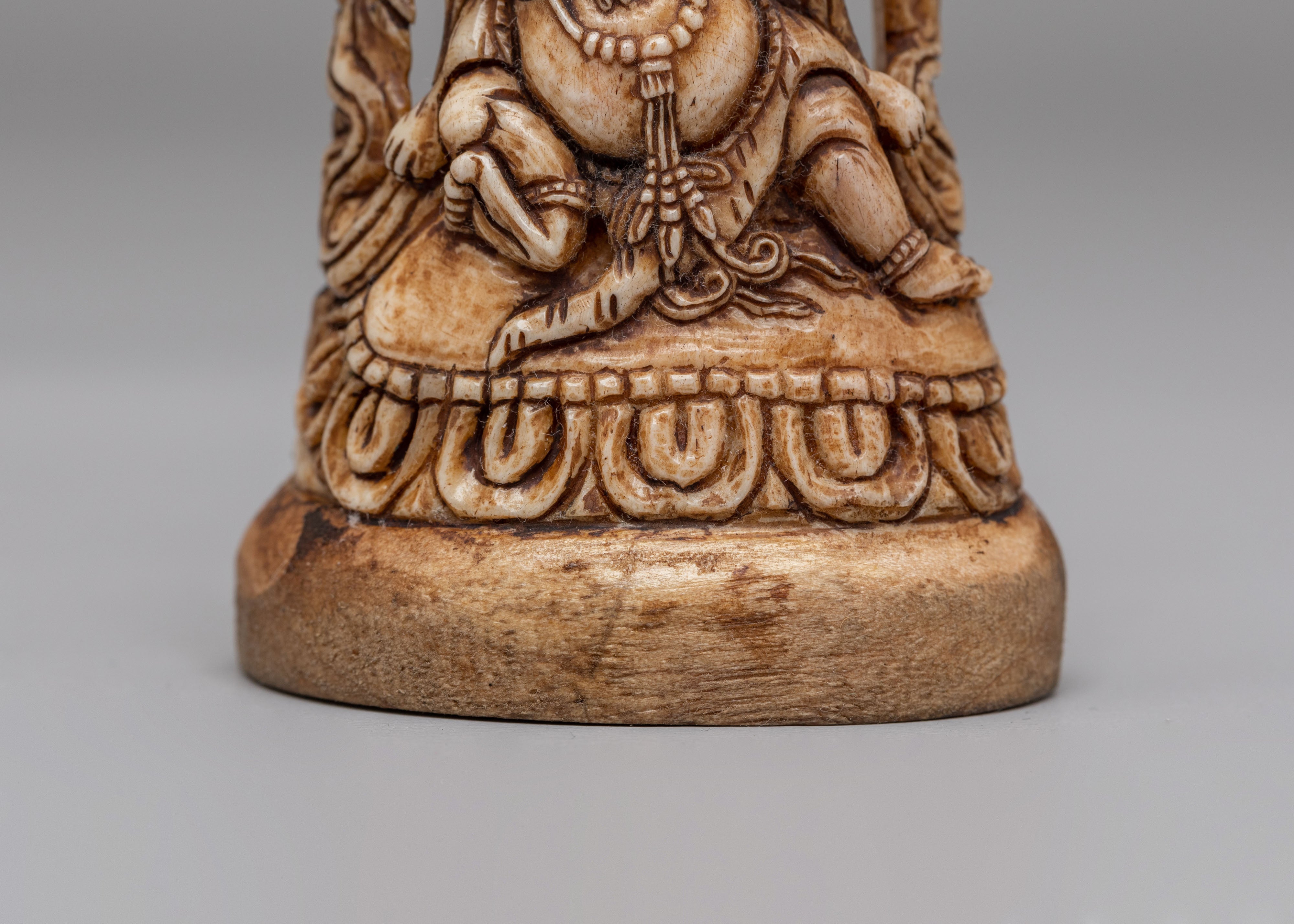 Traditional Mahakala Bone Statue | Tibetan Ritual Decor