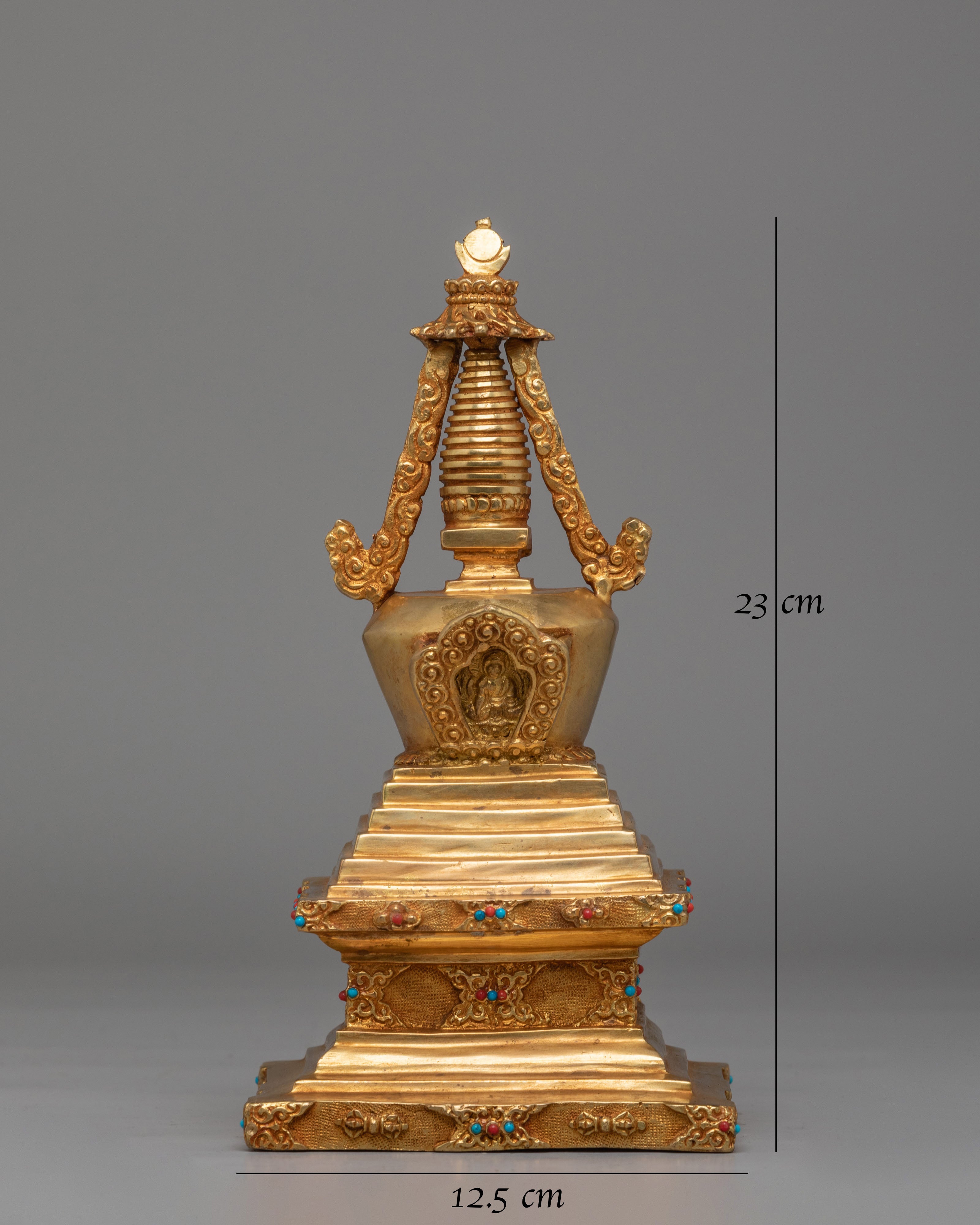 Traditional Altar Enlightenment Stupa | Buddhist Sculpture for Meditation