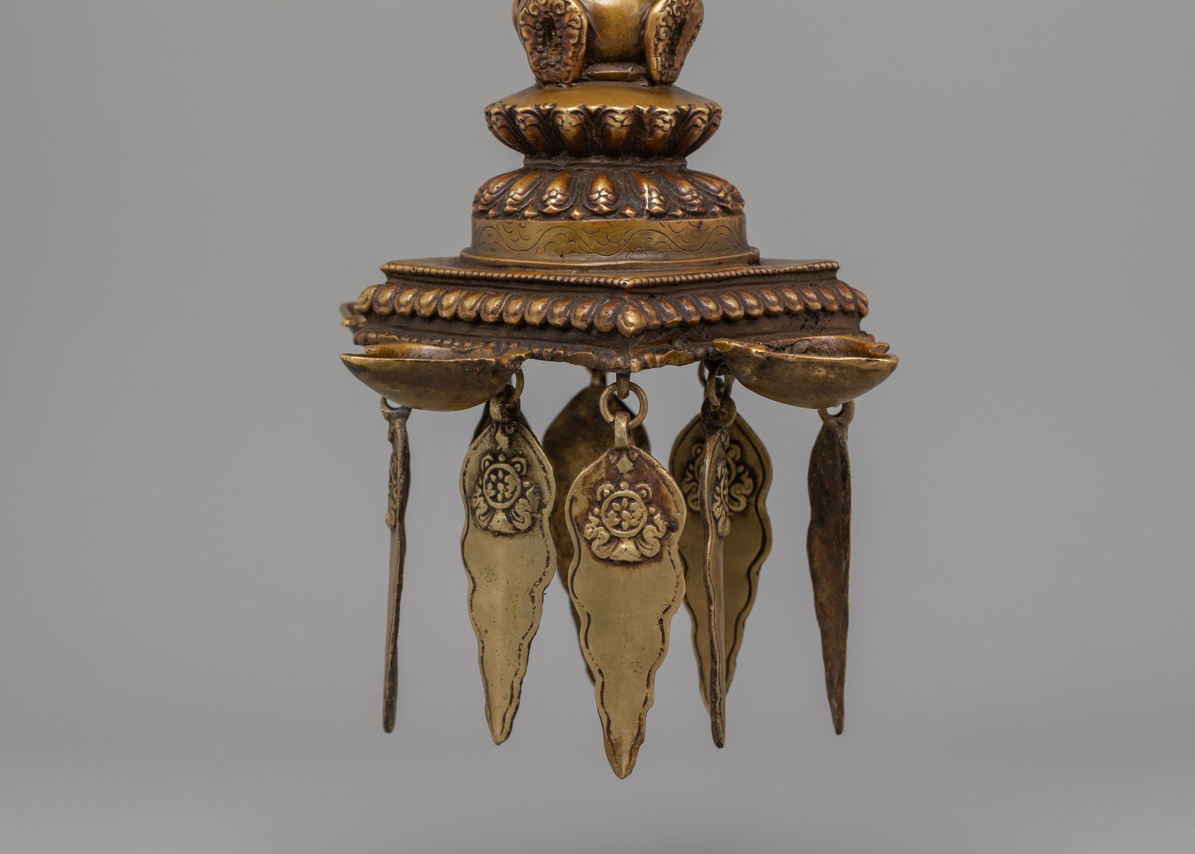 Hanging Stupa Dalucha | Traditional Brass Ritual Lamp