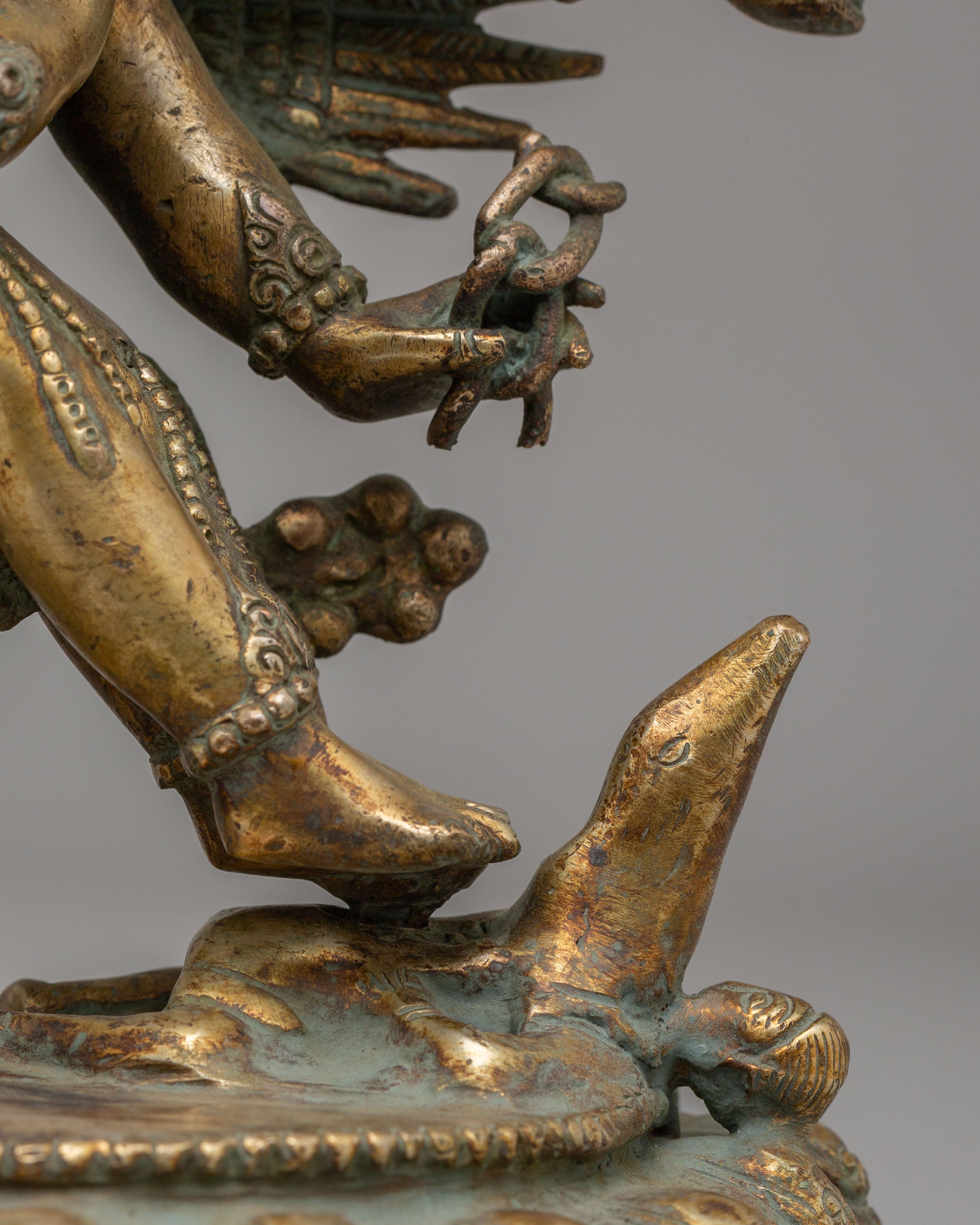 Mahakala With Consort Statue | Tibetan Protector Deity Statue