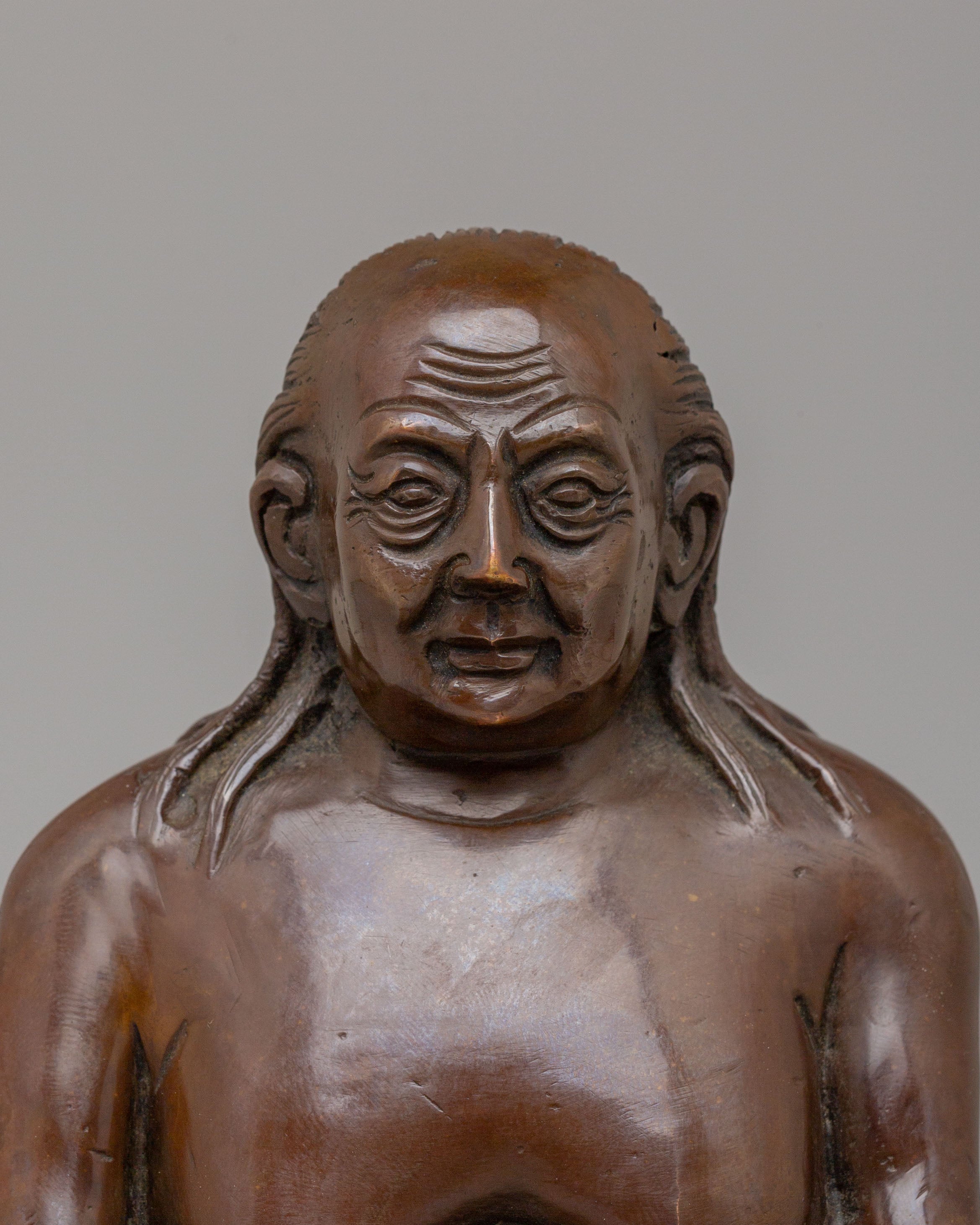 Dilgo Khyentse Rinpoche Statue | Oxidized Copper Buddhist Master