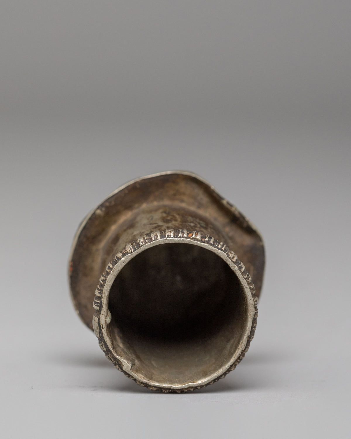 Decorative Brocade Stick Cap | Antique Bronze Thangka Holder Accessories