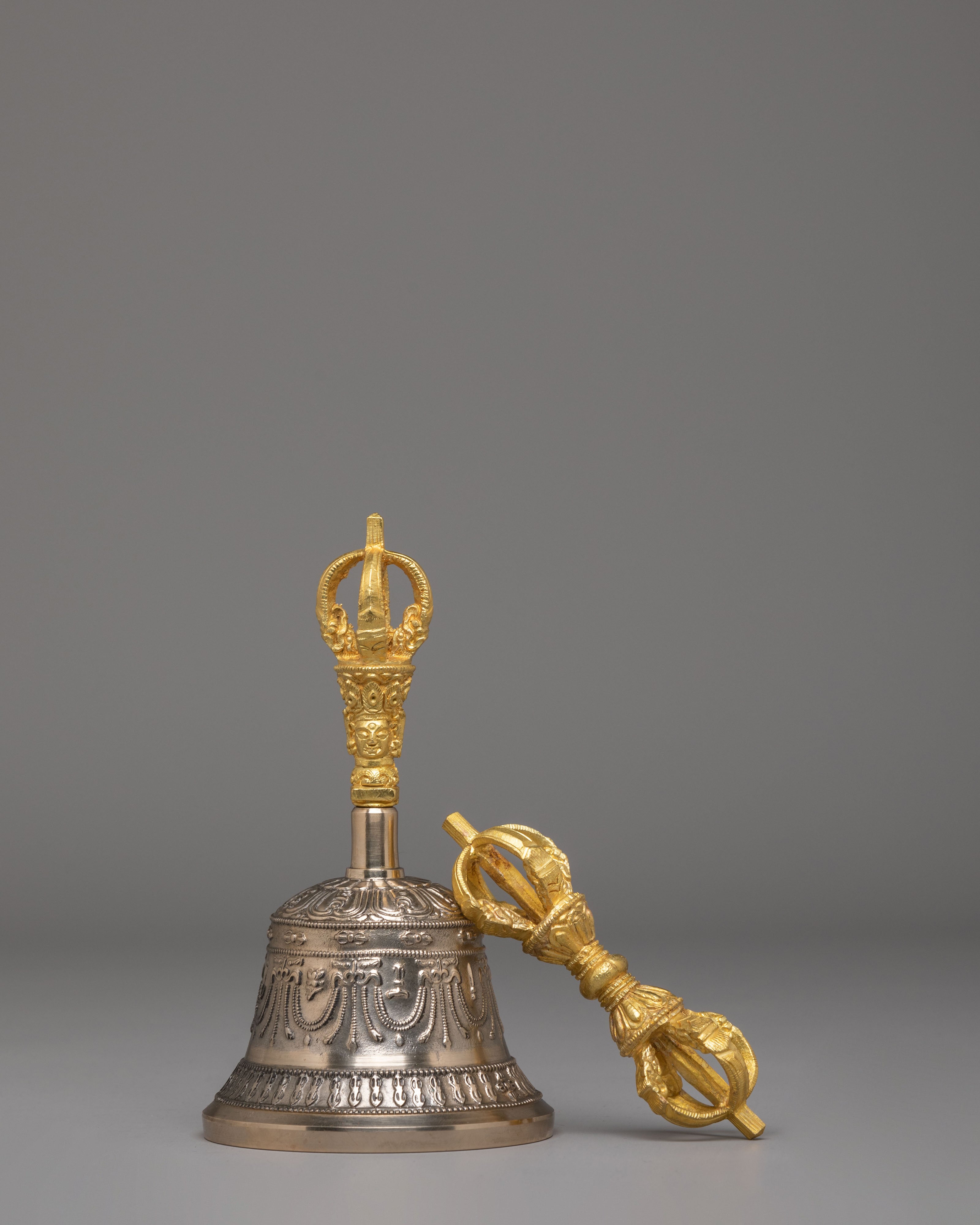 Traditional Tibetan Prayer Bell and Vajra Set | Buddhist Meditation Tools