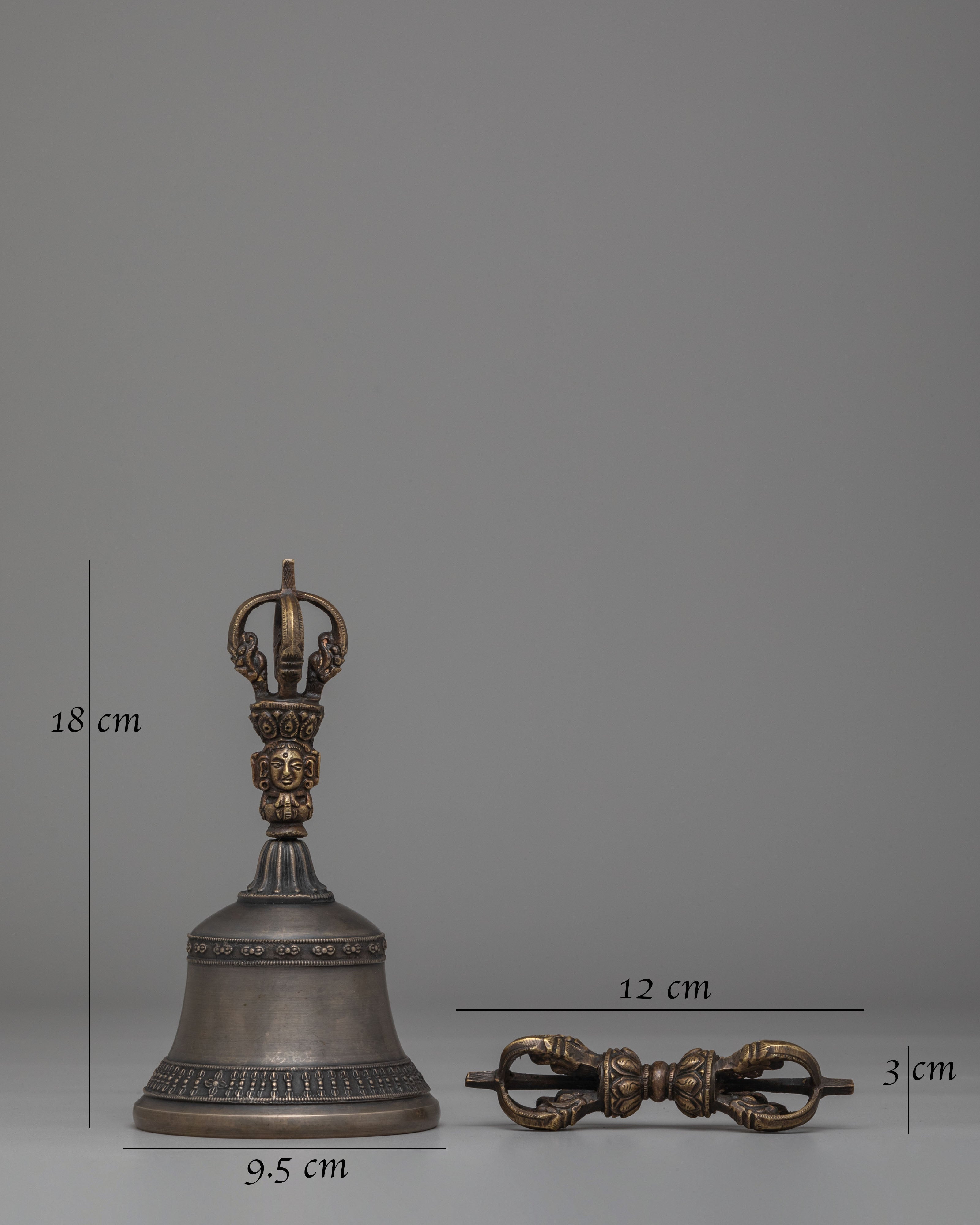 Tibetan Altar Vajra and Bell Set | Sacred Ritual Items