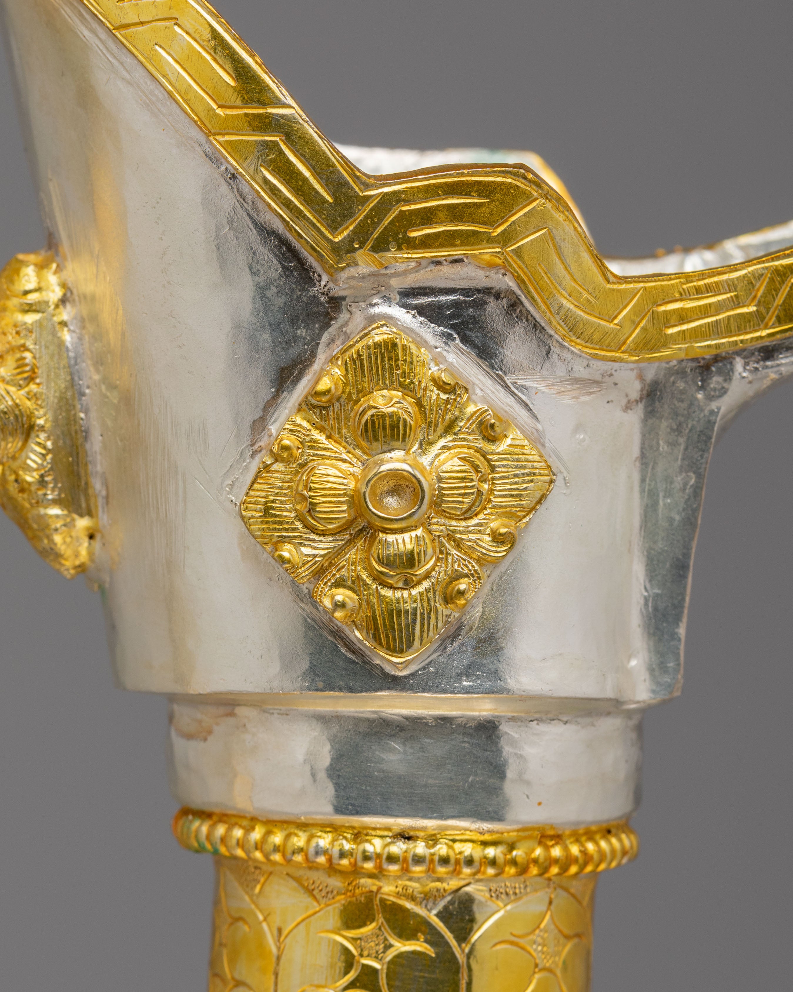 Traditional Ritual Bhumba | Copper Body Electro Gold & Silver Plated