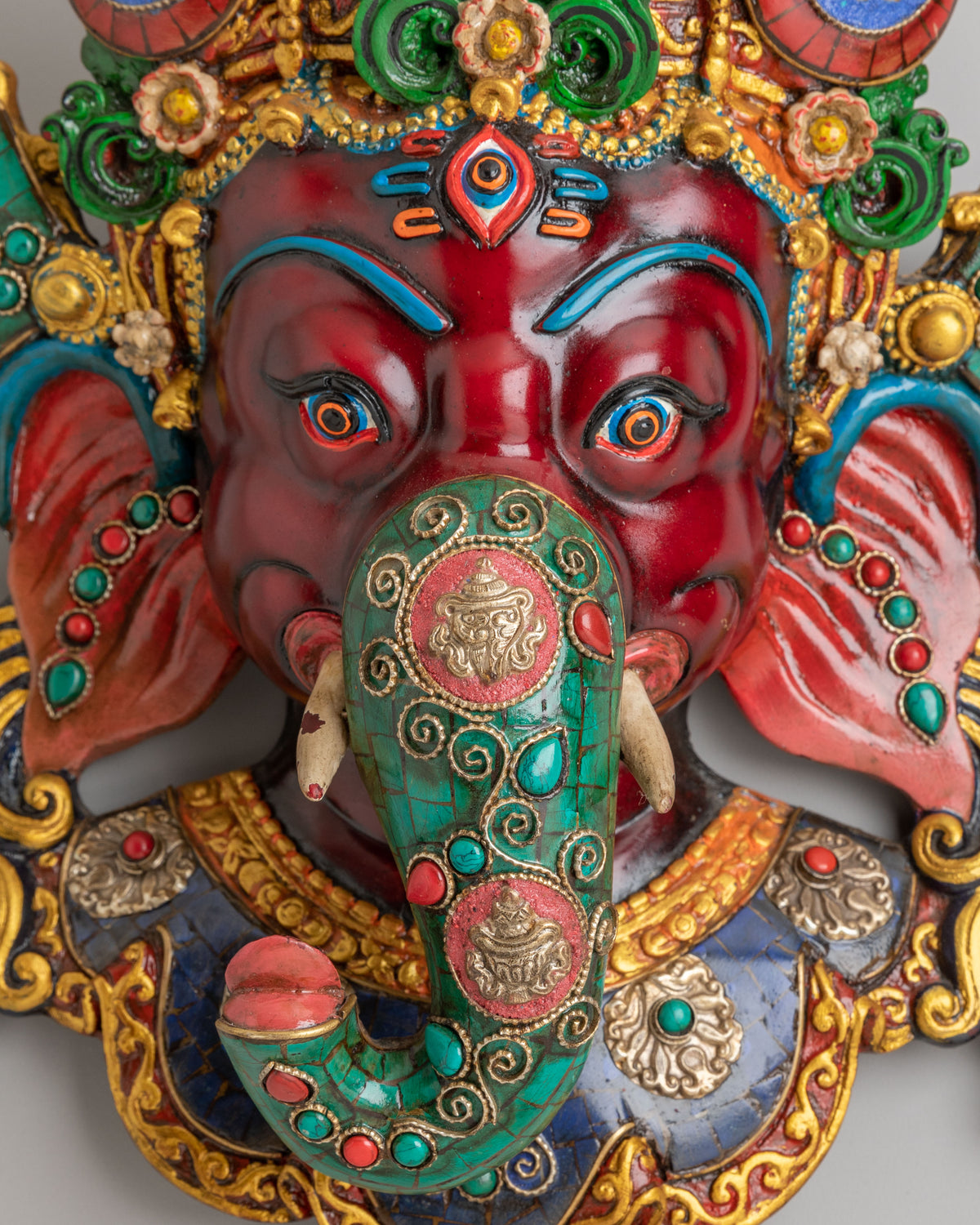 Traditional Sacred Ganesha Wall Hanging | Handcrafted Spiritual Artwork