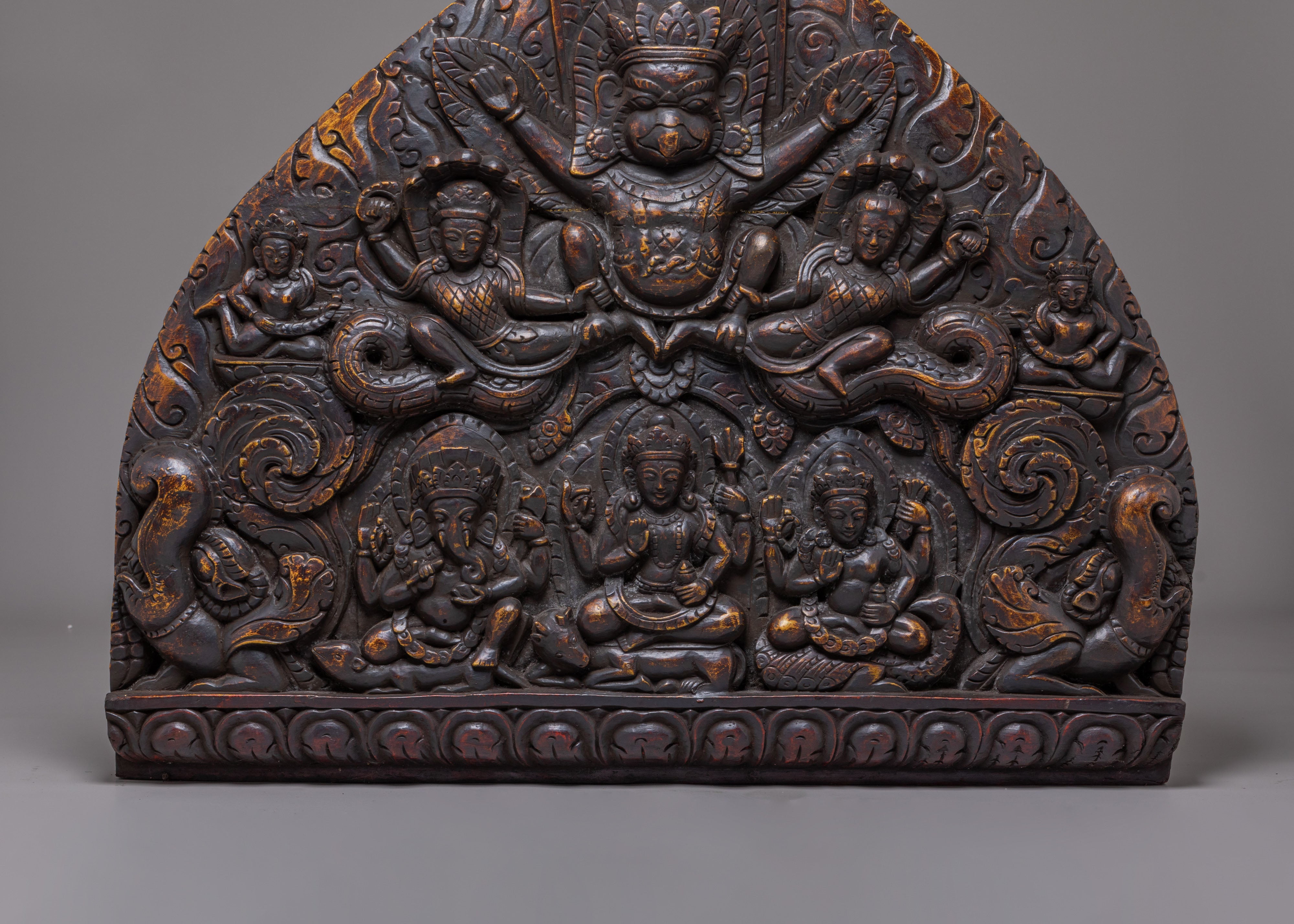 Sacred Divine Guardian Torana | Traditional Buddhist Artwork