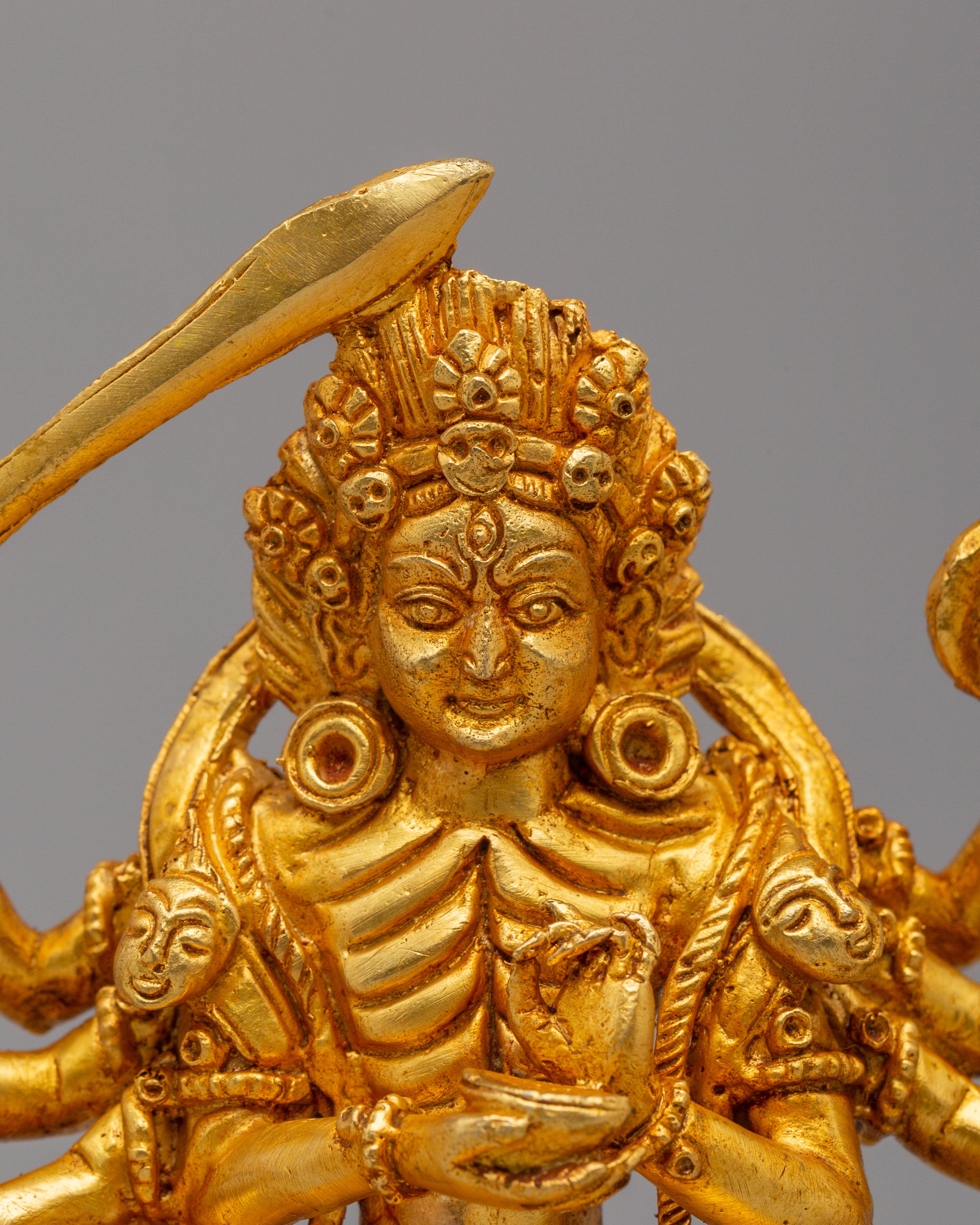 Wrathful Goddess Kali Sculpture | Hindu Goddess Statue