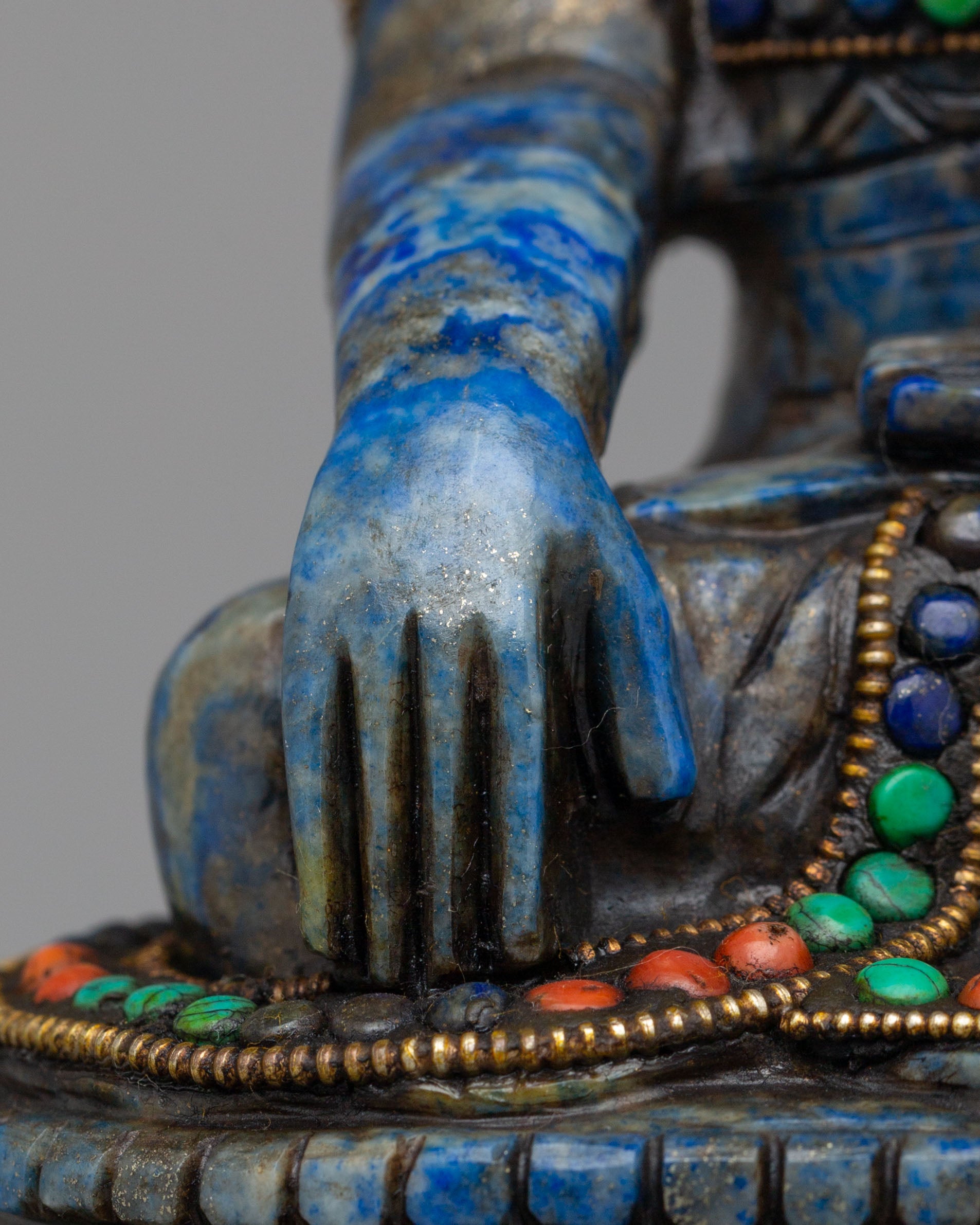 Shakyamuni Buddha on Throne Sculpture | Sacred Tibetan Artwork