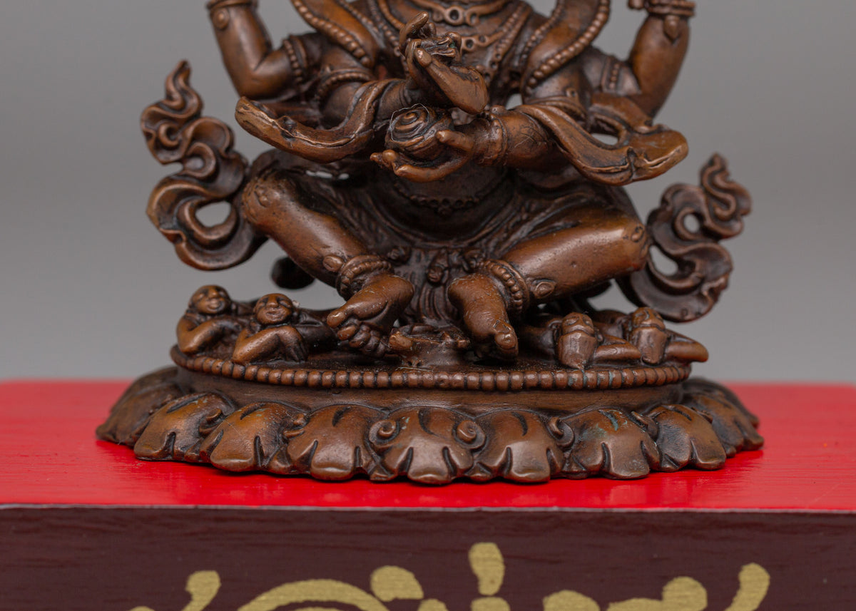 Tibetan Four-Armed Mahakala Statue | Symbolizing Spiritual Protection and Transformation