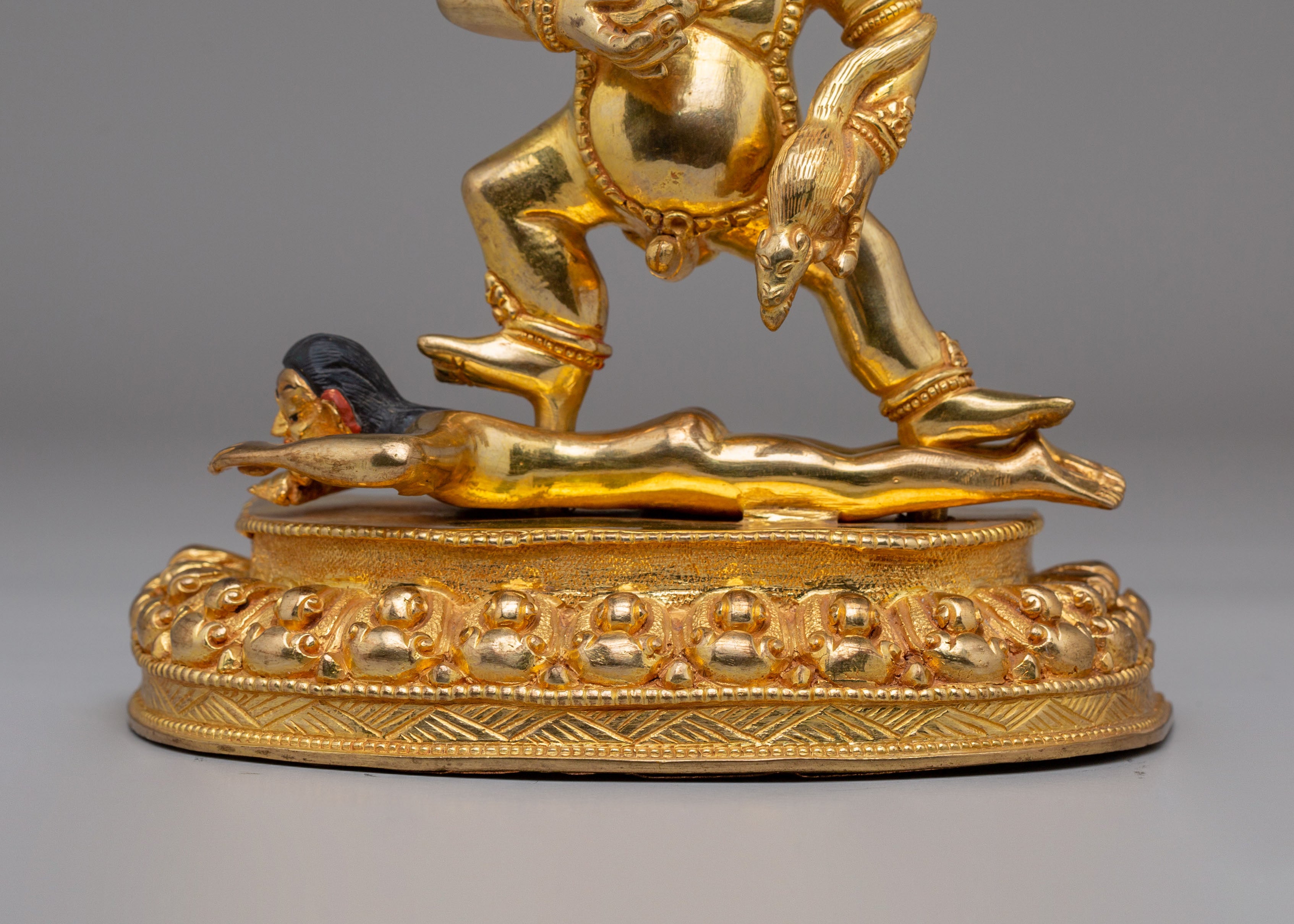 Wealth Protector Black Dzambhala Sculpture | Tibetan Buddhist Artwork for Prosperity