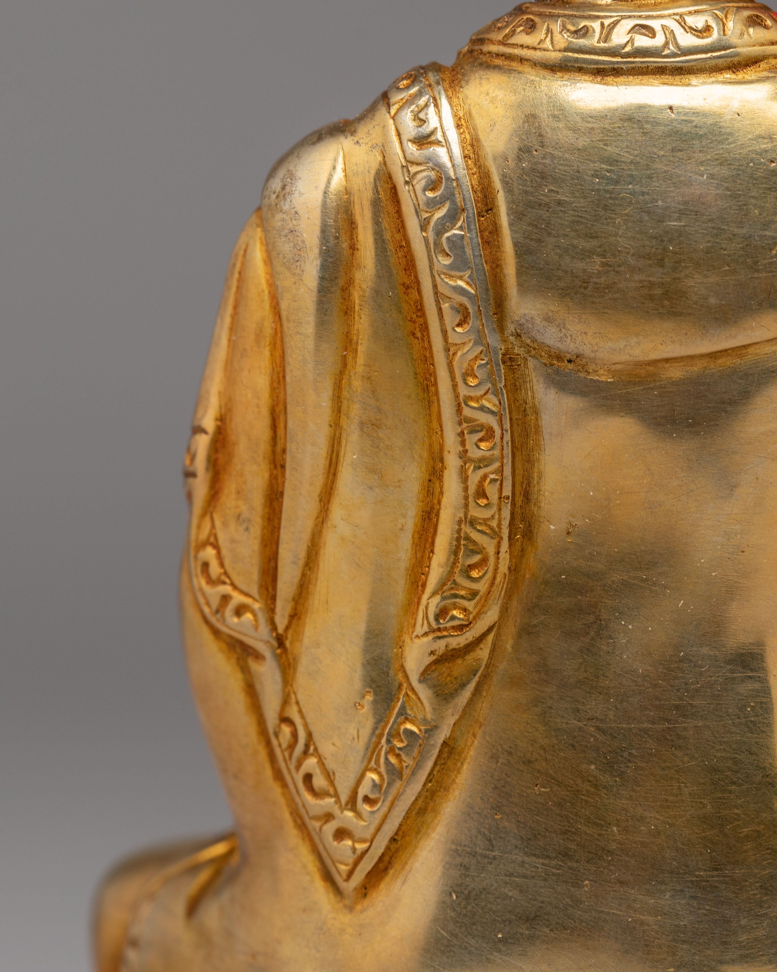 Scared Shakyamuni Buddha Sculpture | Gold Plated Meditation Altar Decor