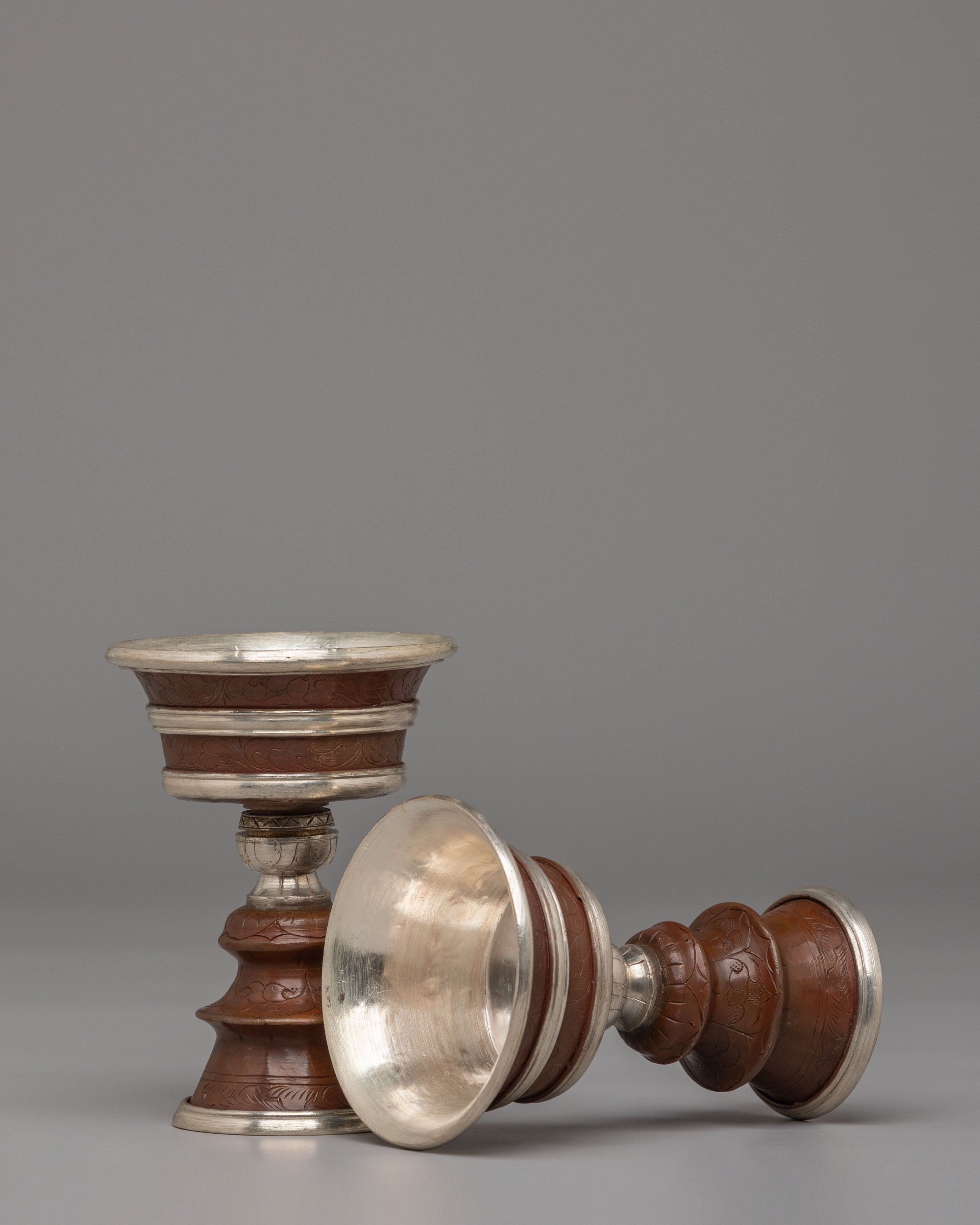 Handcrafted Butter Lamp Set for Altar Use | Traditional Tibetan Ritual Light Offering