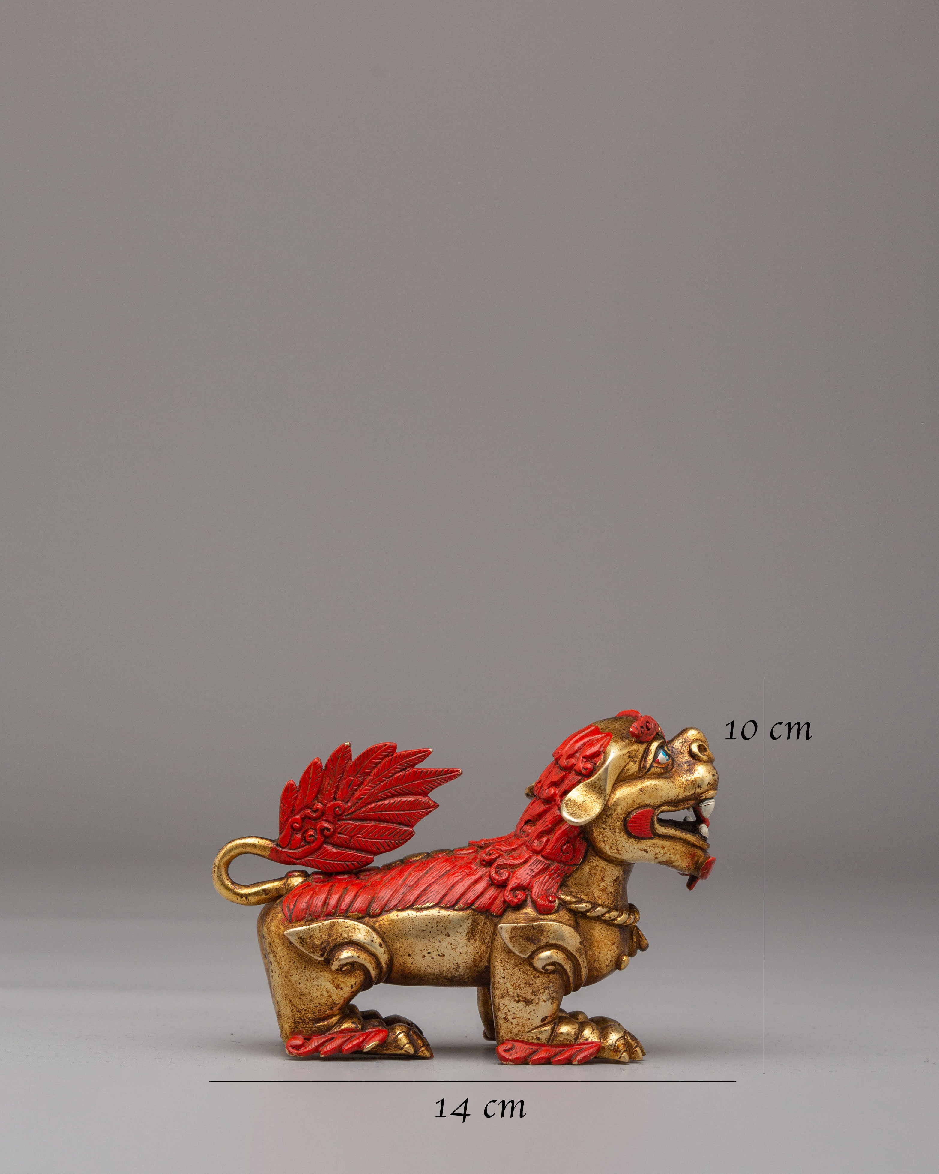 Traditional Decorative Lion Set | Handcrafted Copper Lion Figurines