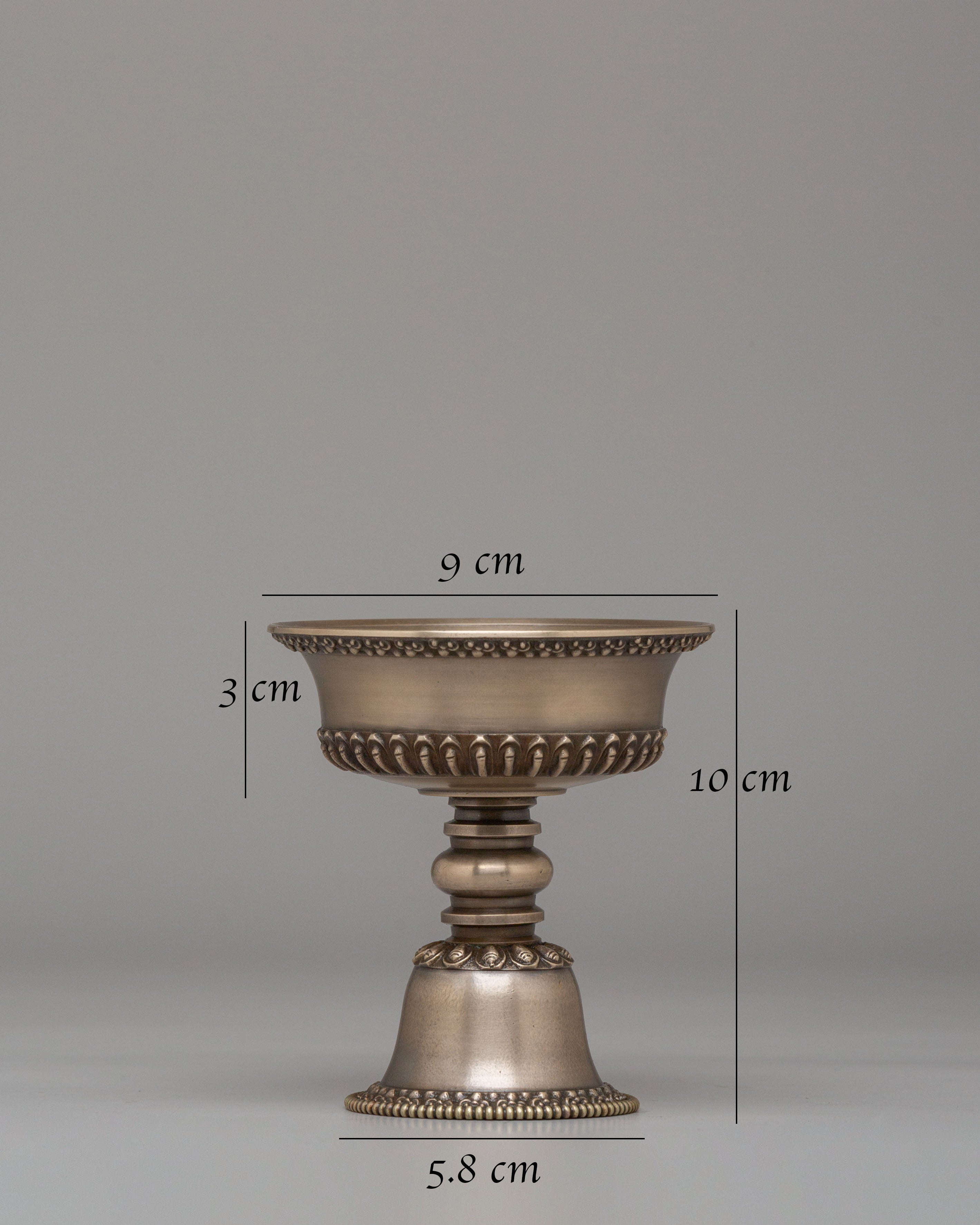 Traditional Ritual Butter Lamp Set | Copper Altar Lamps