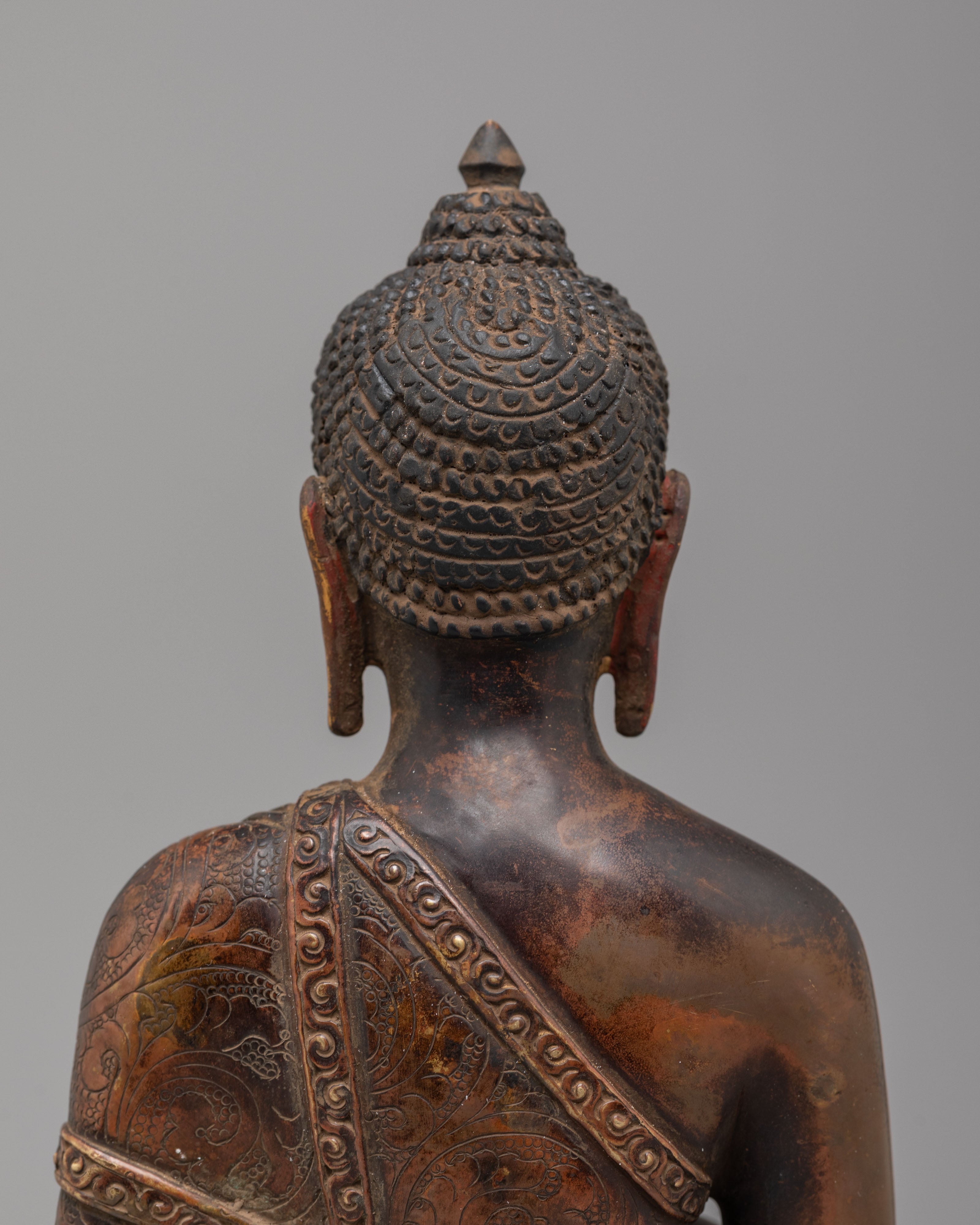 Handmade Amoghasiddhi Statue | Silver Plated Buddhist Art