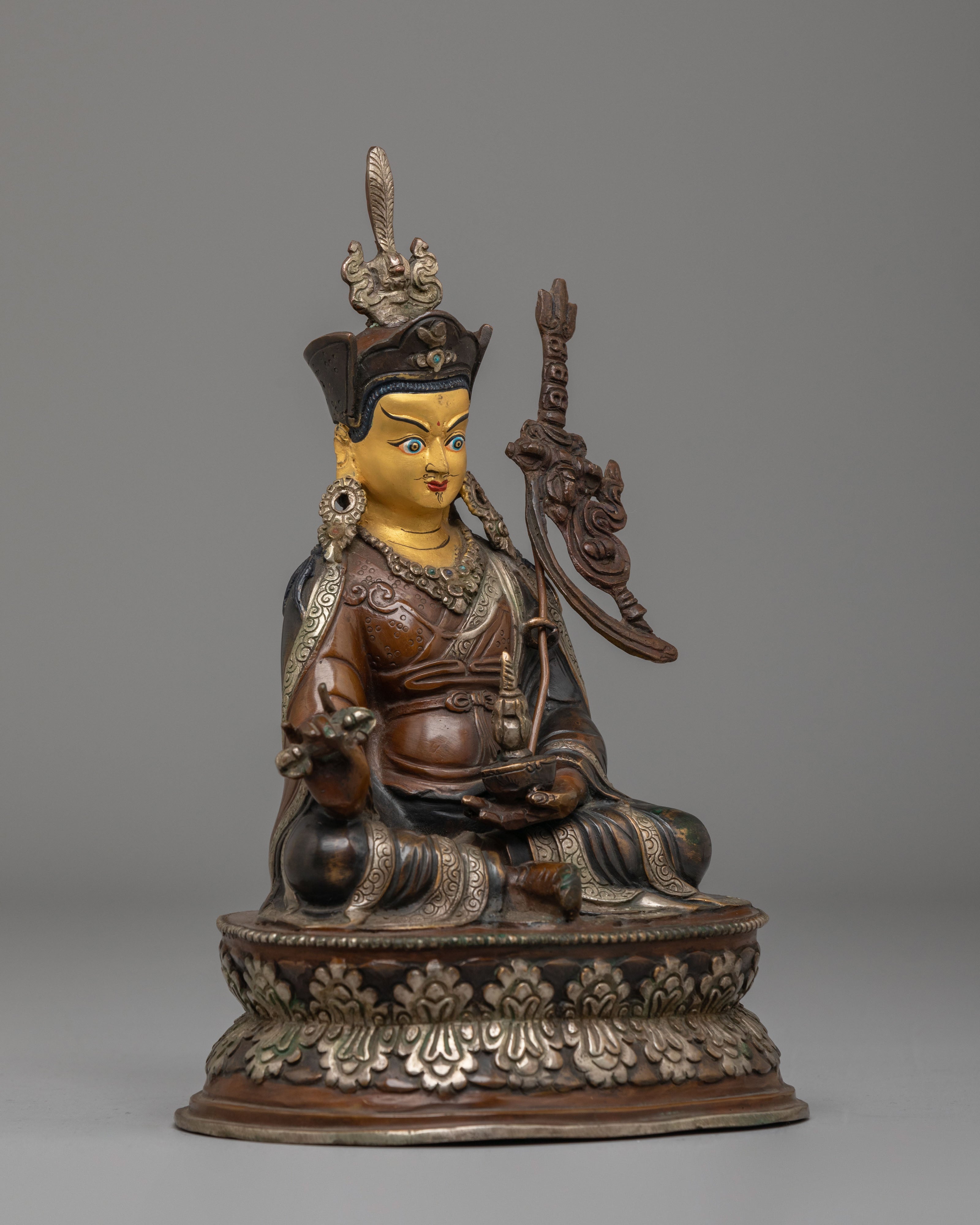 Tibetan Guru Rinpoche Padmasambhava Statue | Enlightened Master Figurine