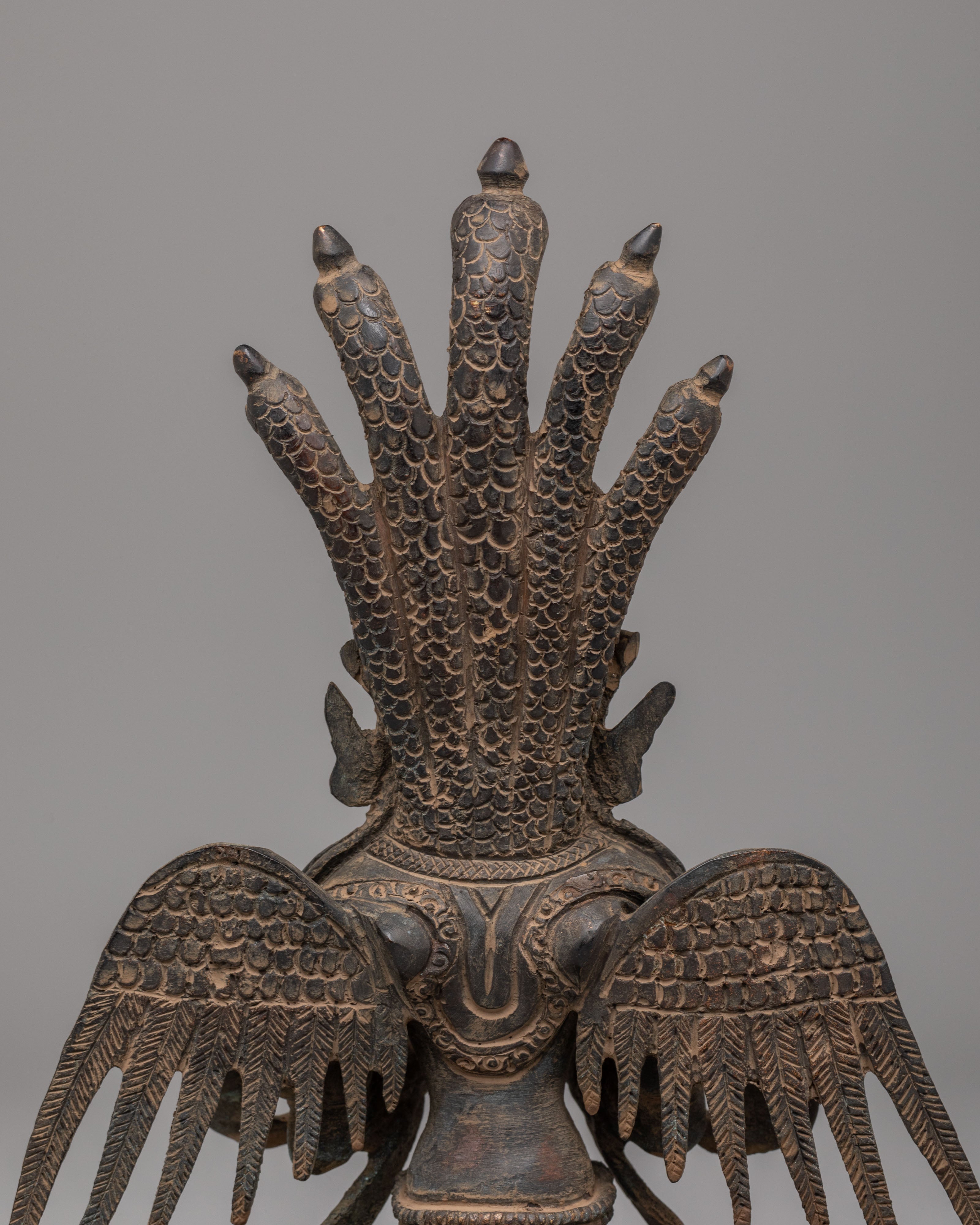 Handcrafted Naag Kanya Statue | Oxidized Copper Spiritual Art