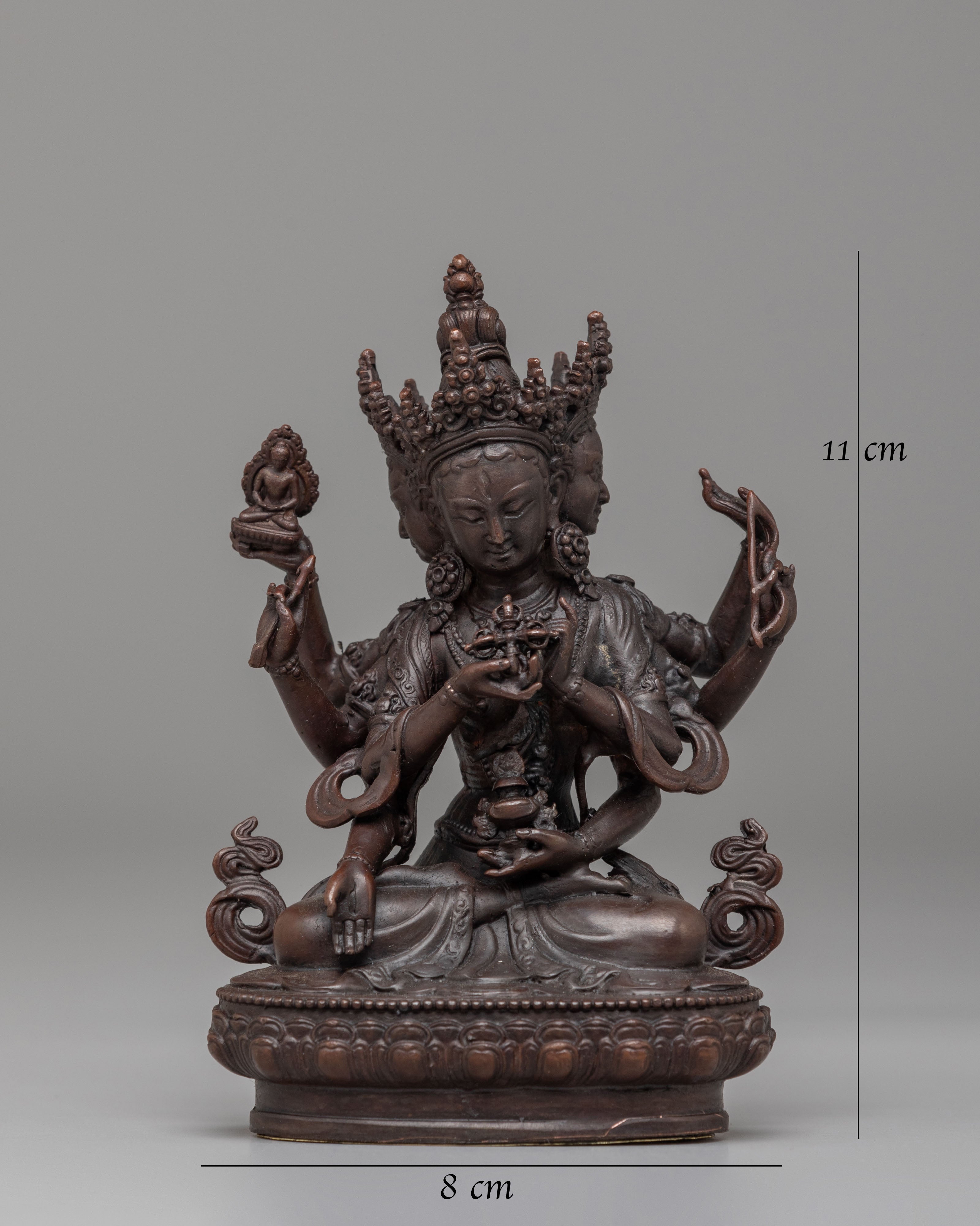 Traditional Namgyalma Deity Statue | Oxidized Copper Artwork
