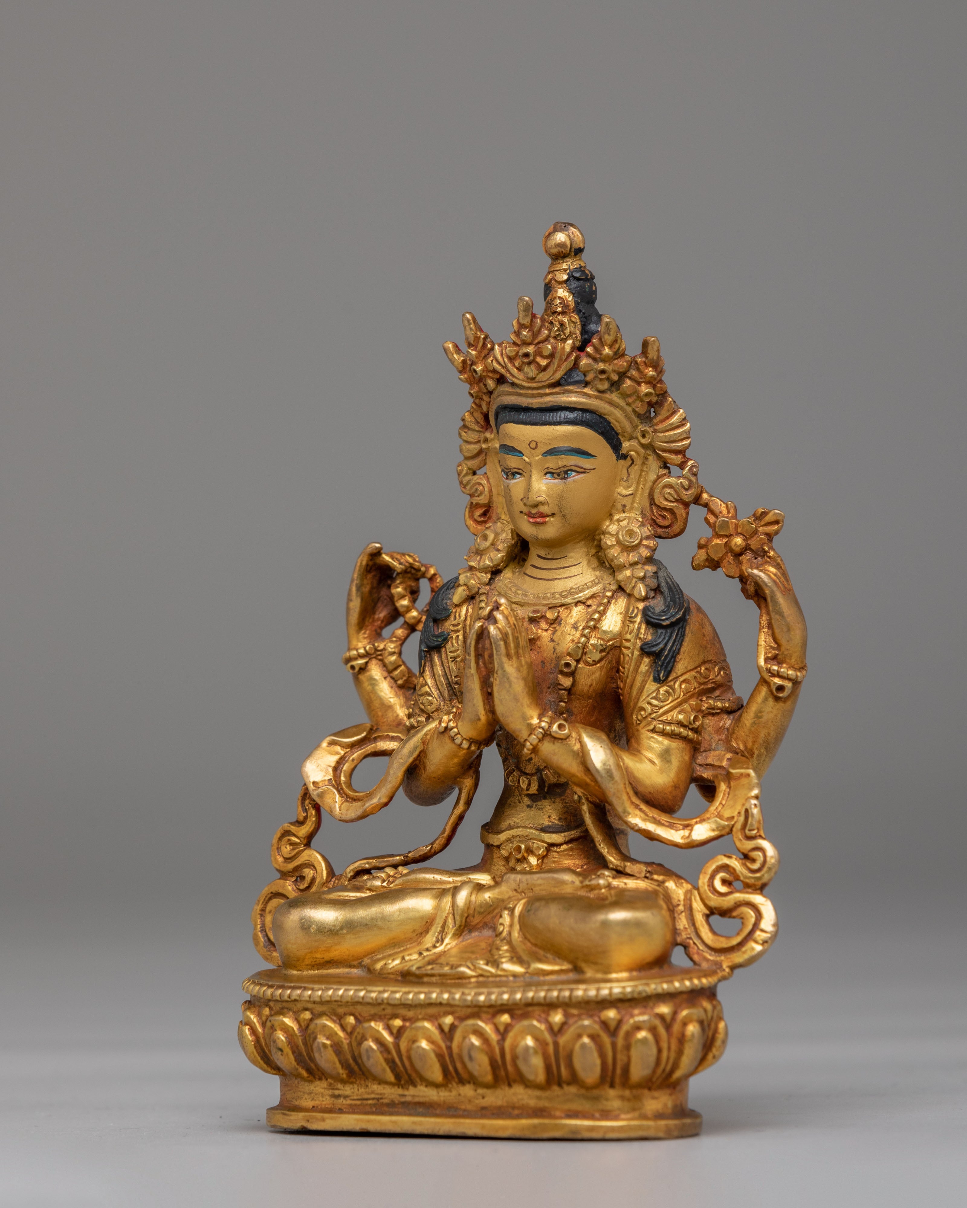 Handmade Compassion Chenrezig Statue | Traditional Tibetan Spiritual Art
