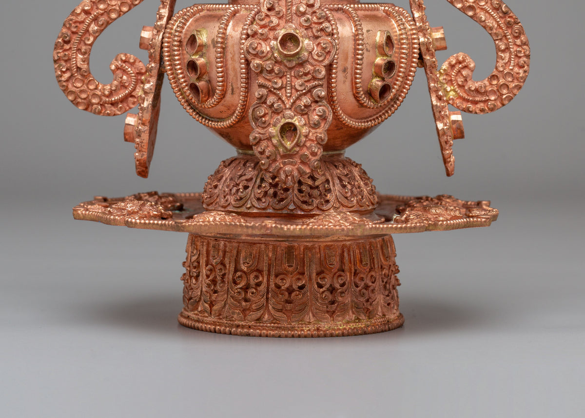 Handmade Long Life Vase | Copper Body Vase for Sacred Decor