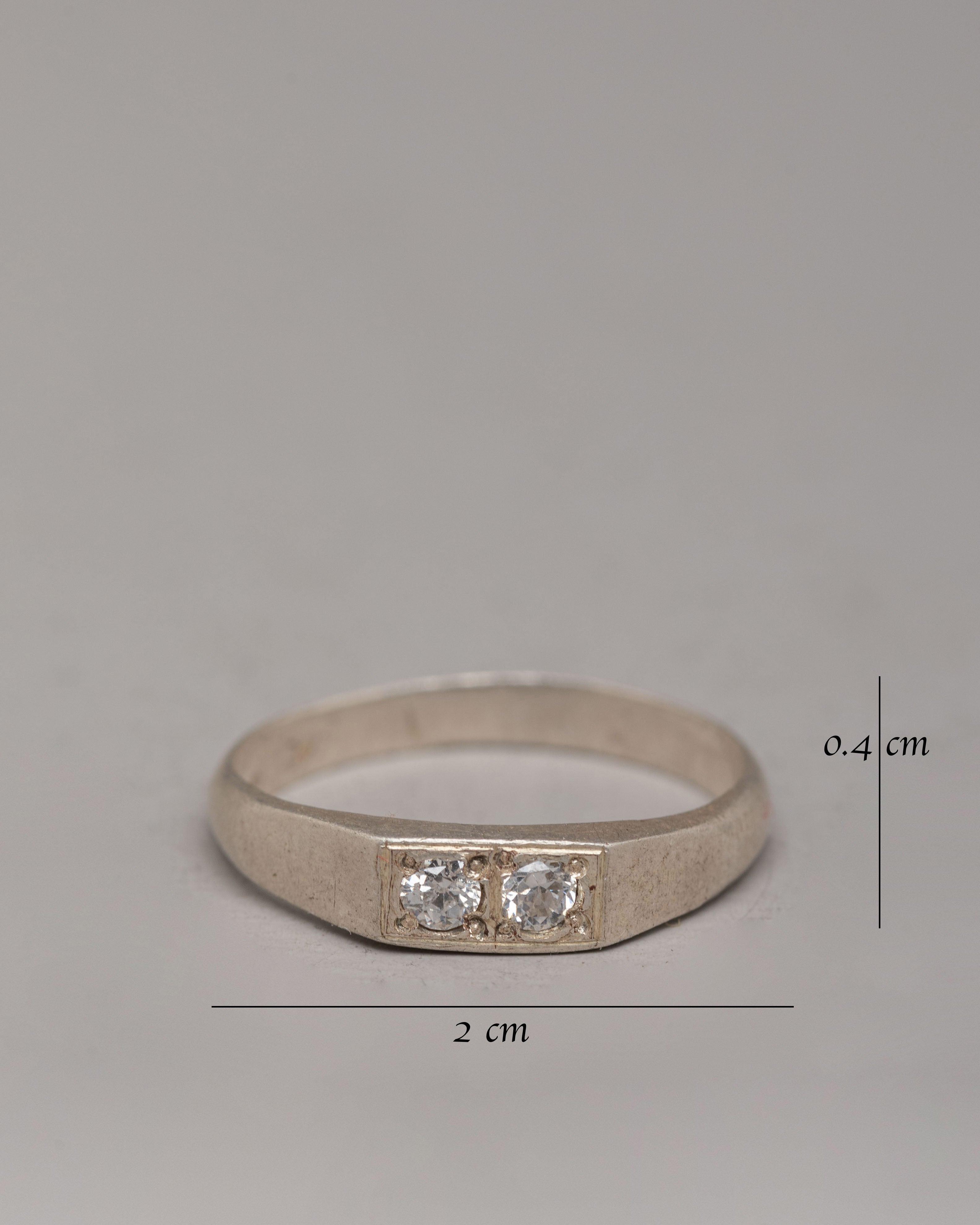Handmade Artisan Silver Ring | Natural Zircon Jewelry
