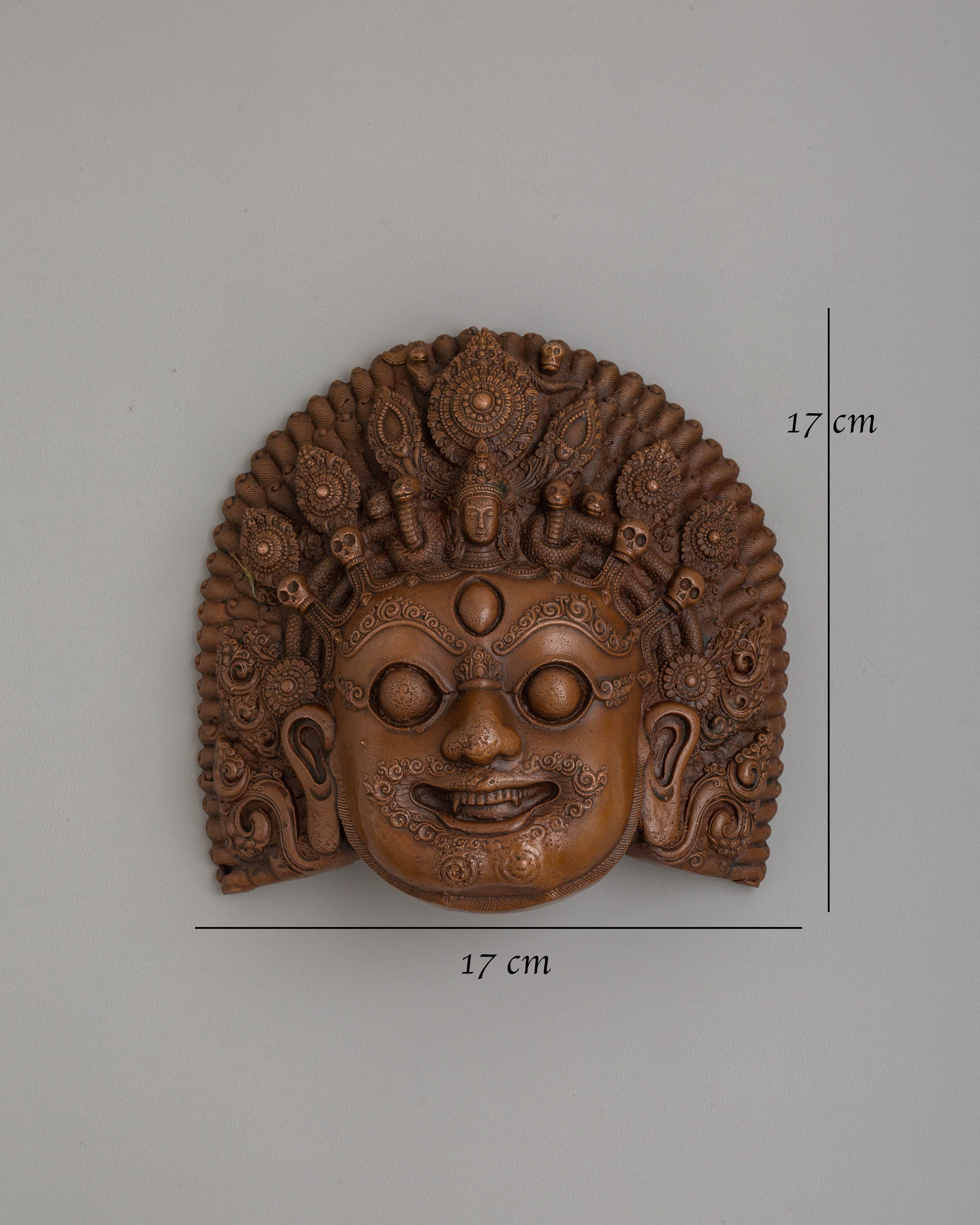 Sacred Bhairava Wall Hanging | Oxidized Copper Buddhist Artwork