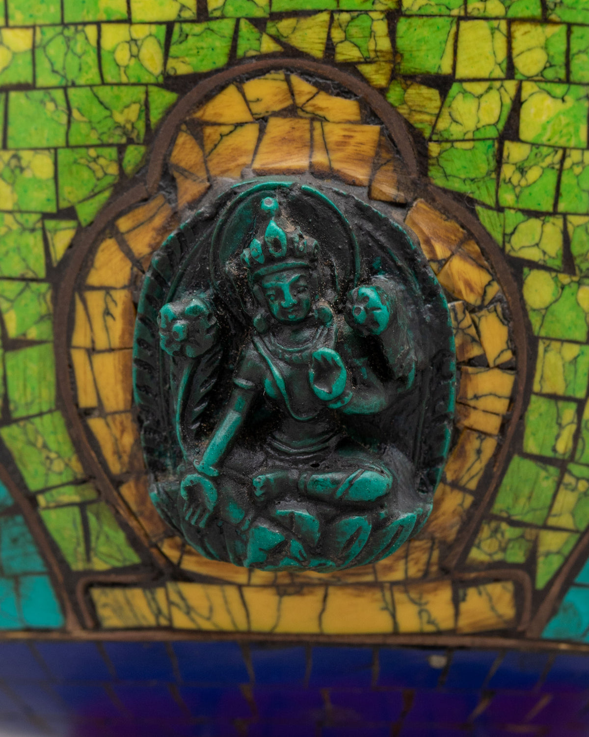 Handcrafted Bhumba with Green Tara | Tibetan Ritual Vessel for Sacred Offerings