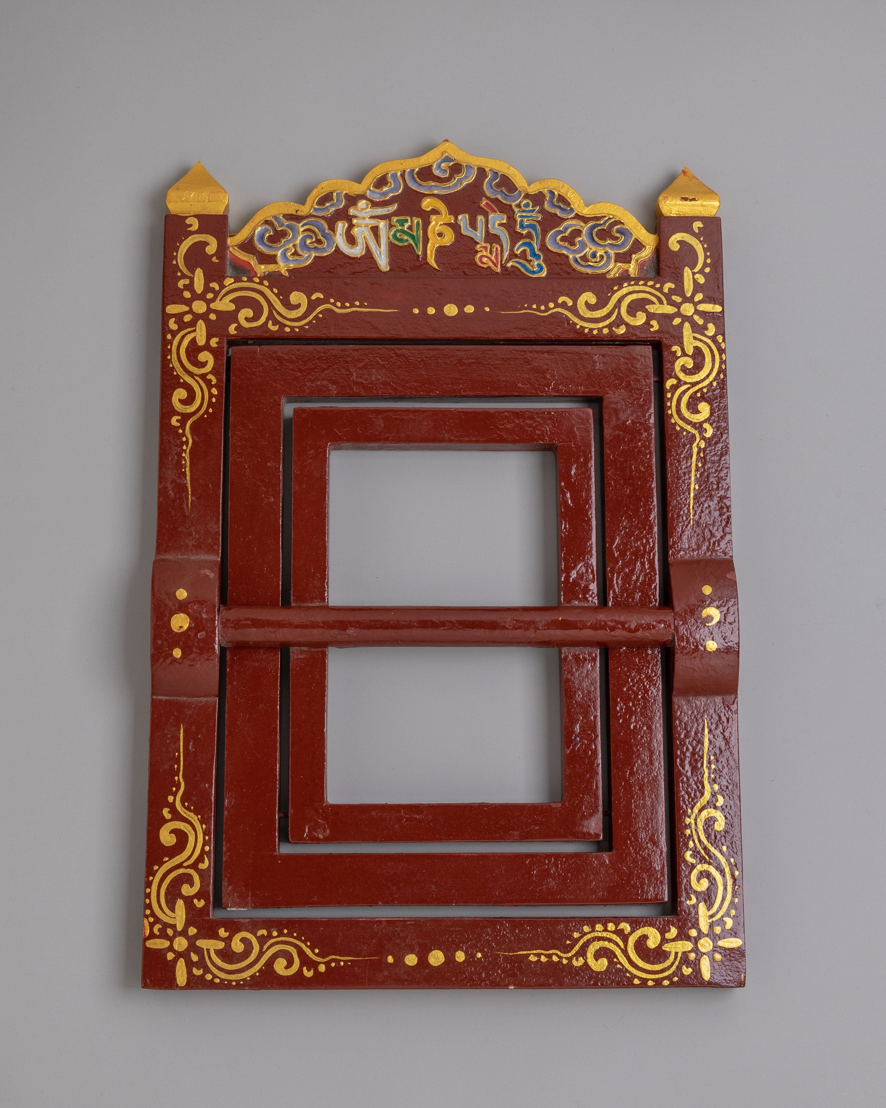Handcrafted Wooden Book Stand | Traditional Tibetan Decorative Book Holder